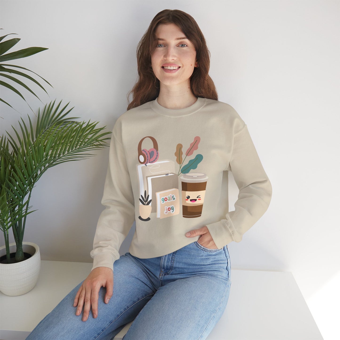 ☕ Goals & Joy Coffee Sweatshirt USA | Motivational Unisex Sweater