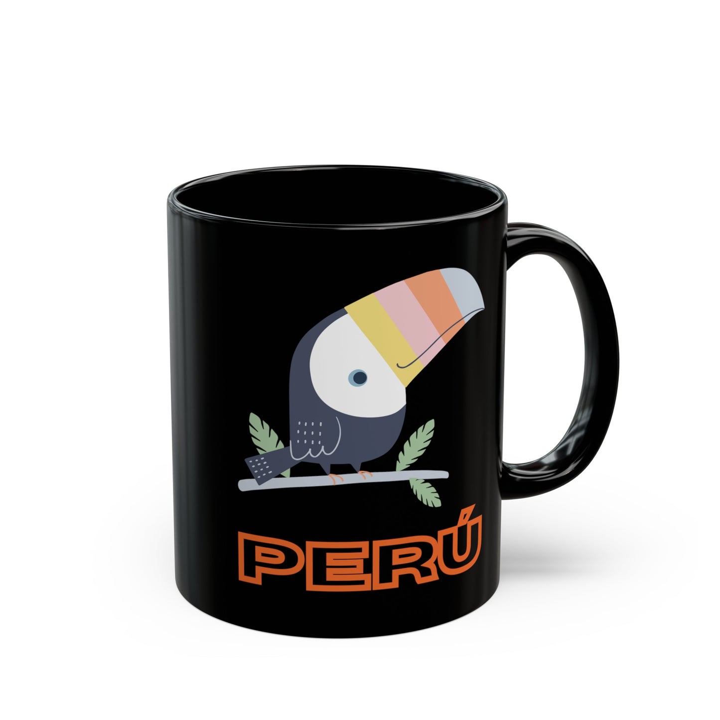 Best Peruvian Coffee Black Mug (11oz, 15oz) "Peru Toucan"