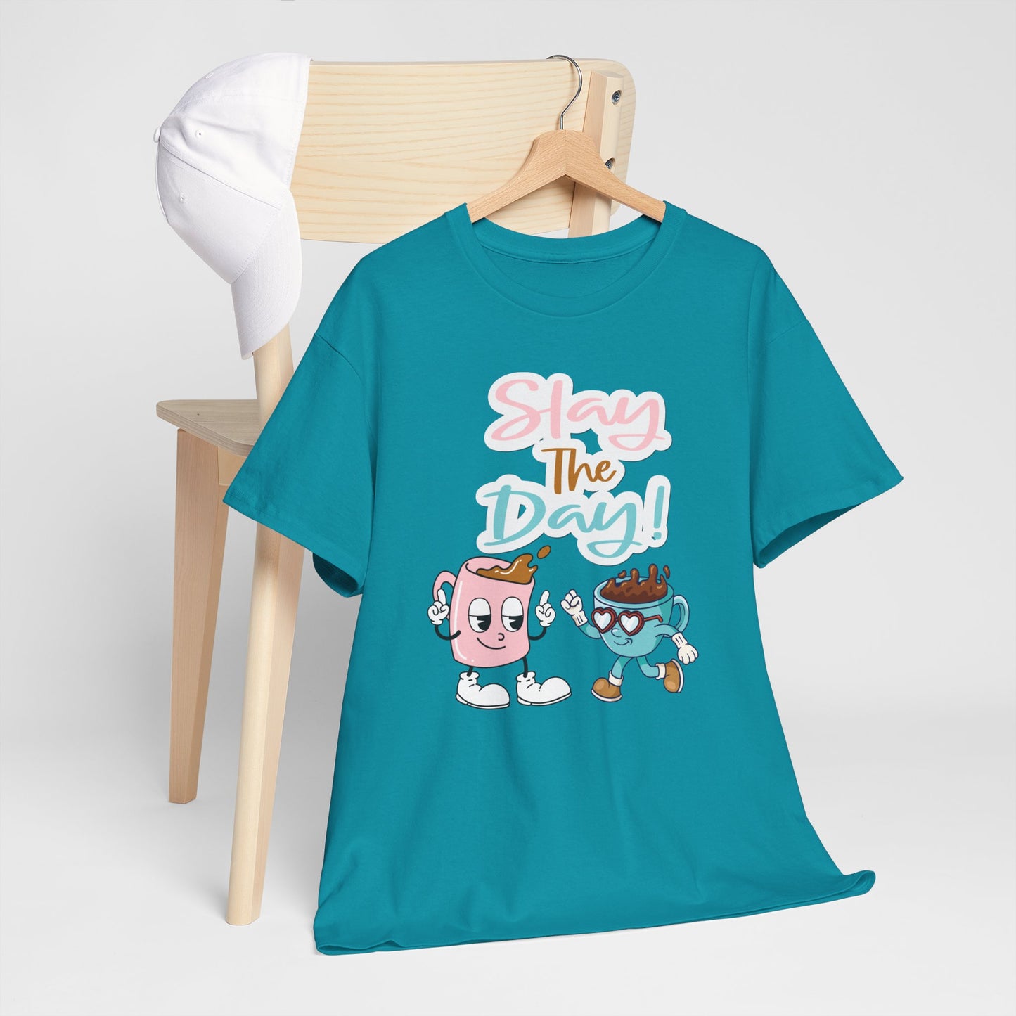 Best Unisex Coffee Tee That's Serving Motivation: Pastel Power Brew 'Slay the Day'