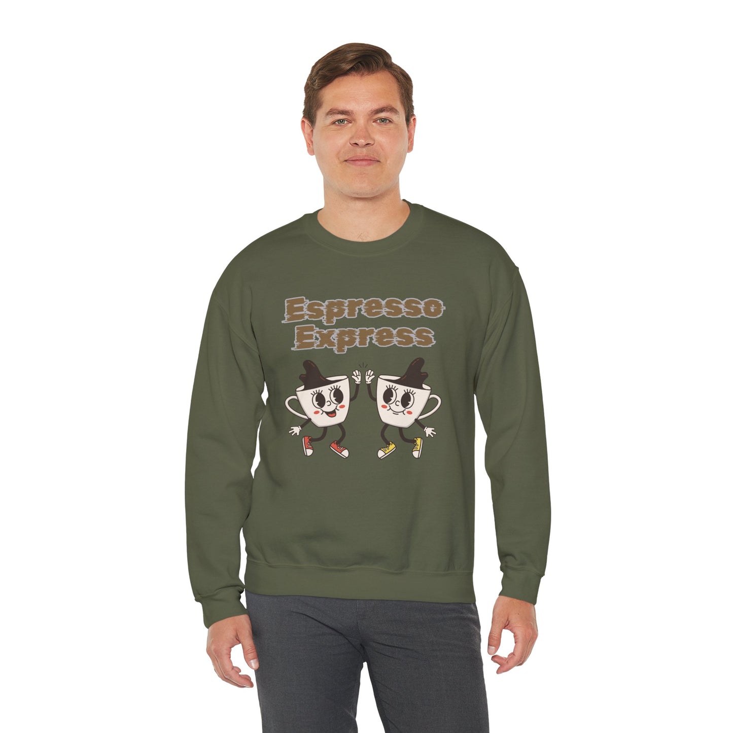 ☕ Espresso Express Sweatshirt USA | Fun Unisex Coffee Lover Sweater