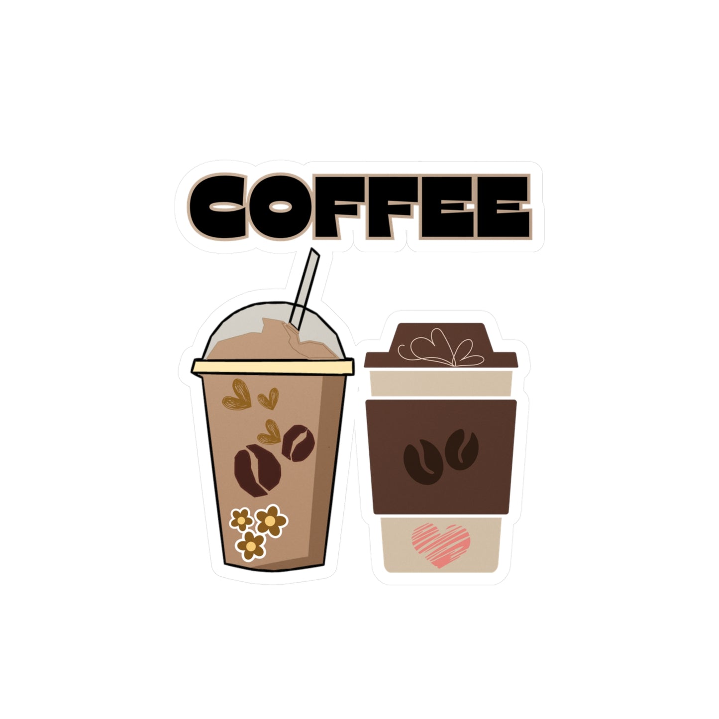 Best Coffee Sticker USA Waterproof Vinyl Decal Iced Hot Coffee
