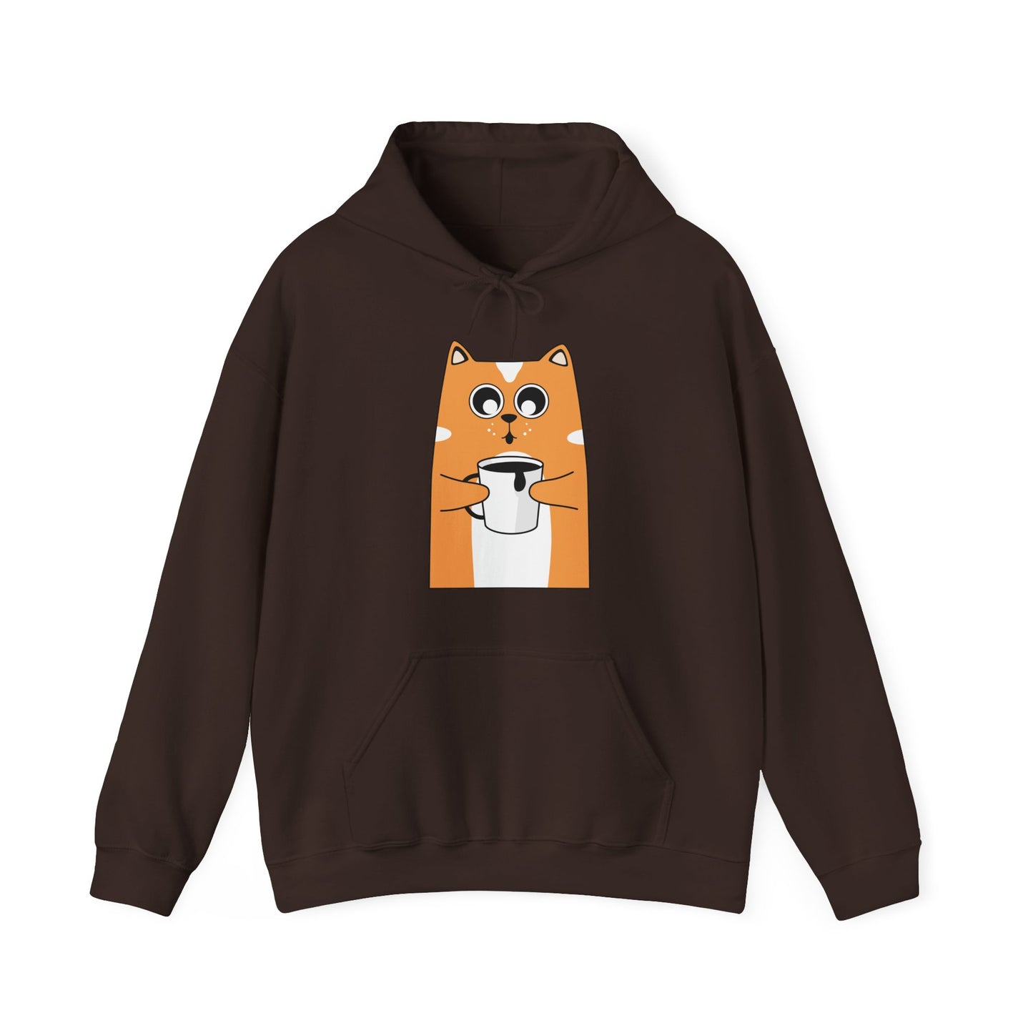 Coffee Cat Hug Hoodie (Unisex) – Cute Orange Cat with Coffee Cup Graphic Hoodie (USA Only)