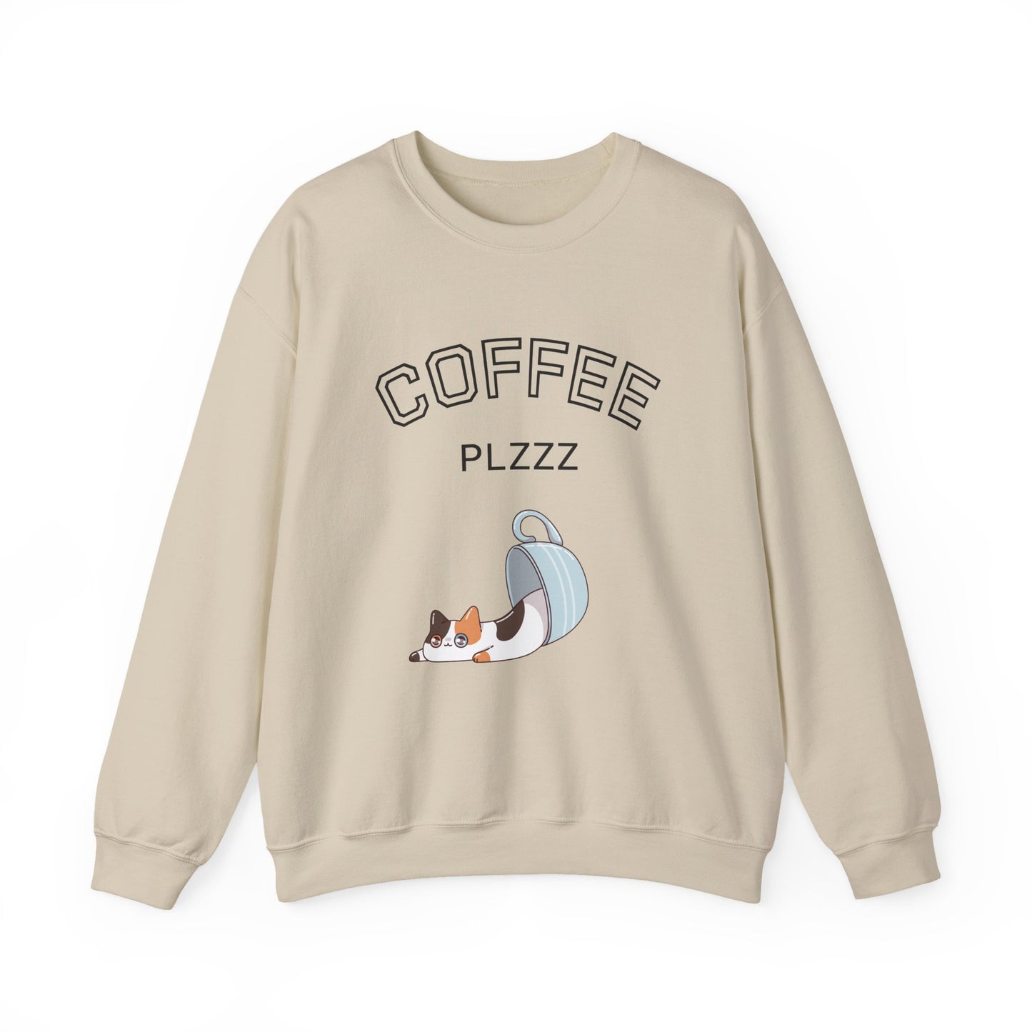 π±β Coffee Plzzz Cat Sweatshirt USA | Eco-Friendly Unisex Coffee Sweater