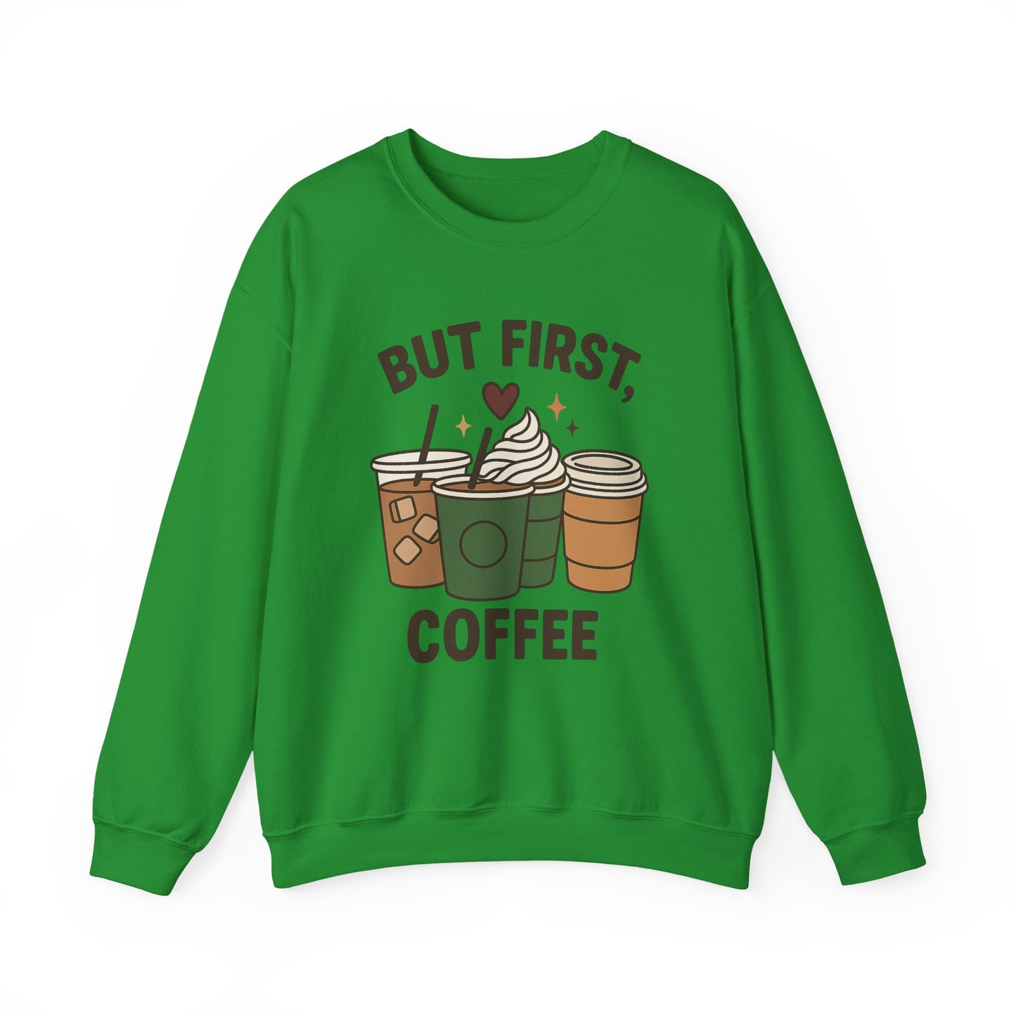 ☕❤️ But First, Coffee Sweatshirt USA | Unisex Coffee Lovers Sweater