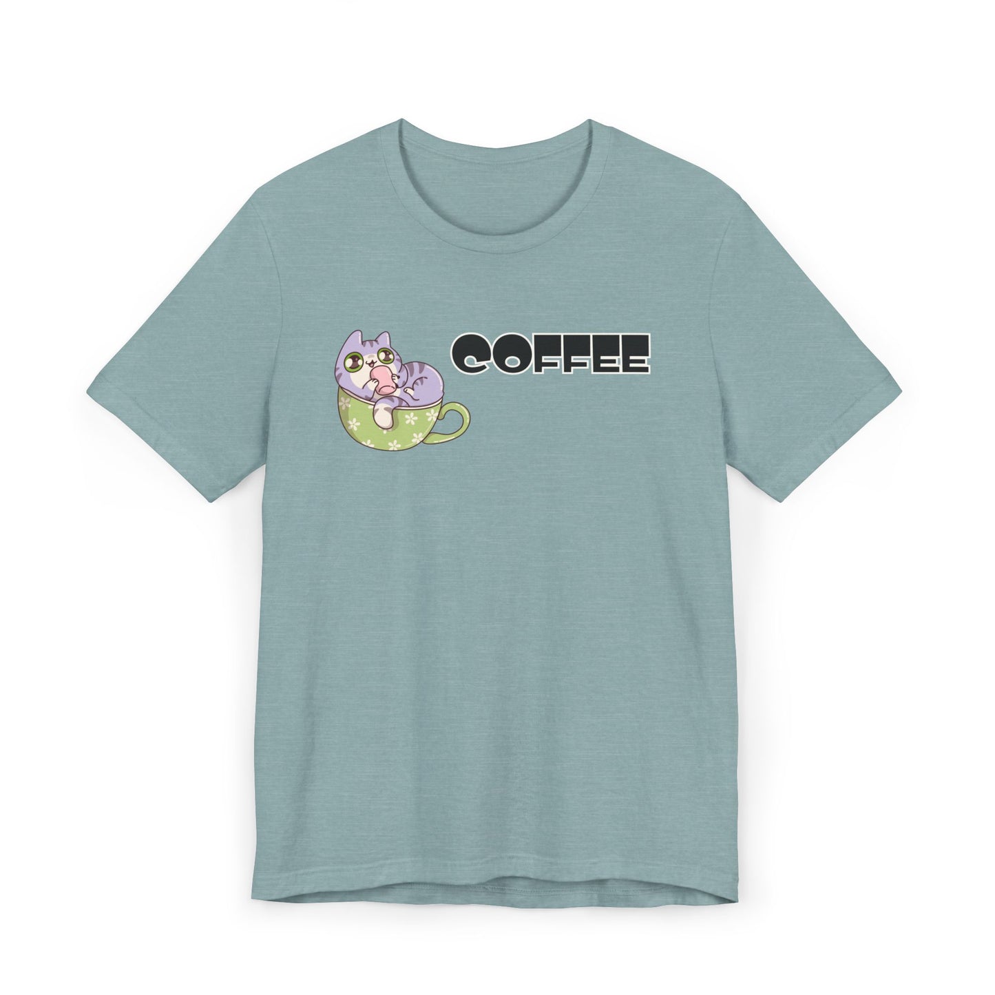 Coffee Cat Unisex Jersey T-Shirt – Playful Graphic Tee (USA Only)