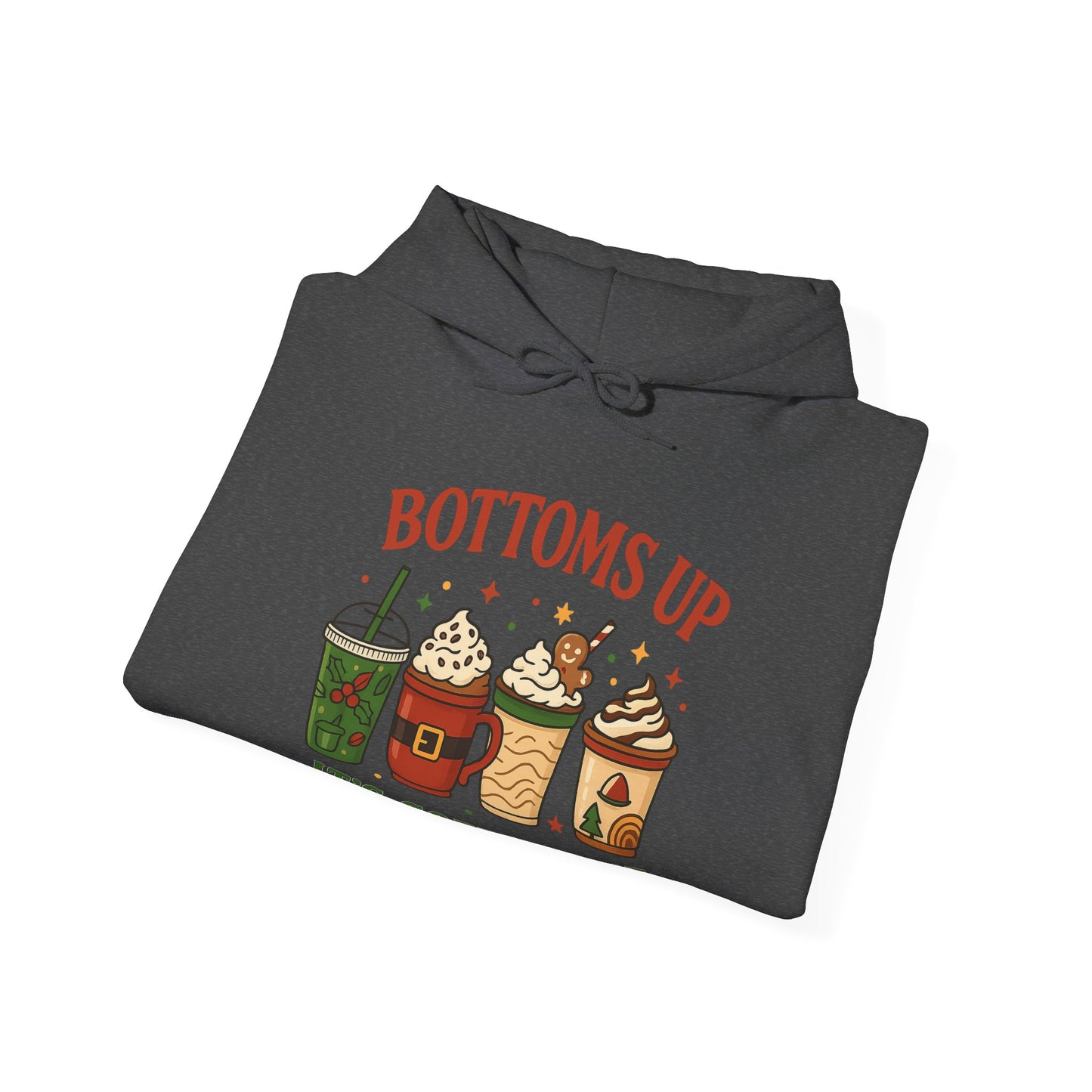 Bottoms Up Coffee Time Hoodie USA ☕ – Unisex Hoodie for Coffee Lovers