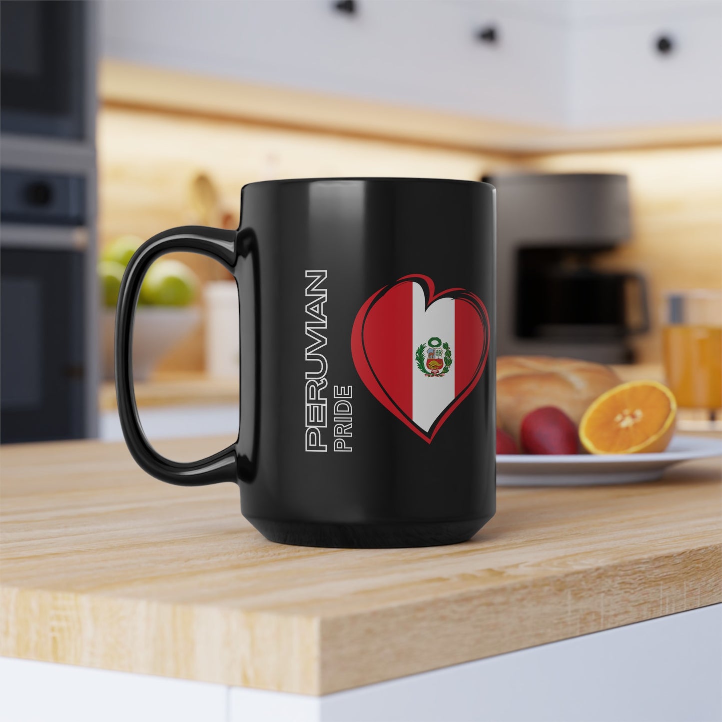 Best Peruvian Coffee Black Mug (11oz, 15oz) "Peru Flag"