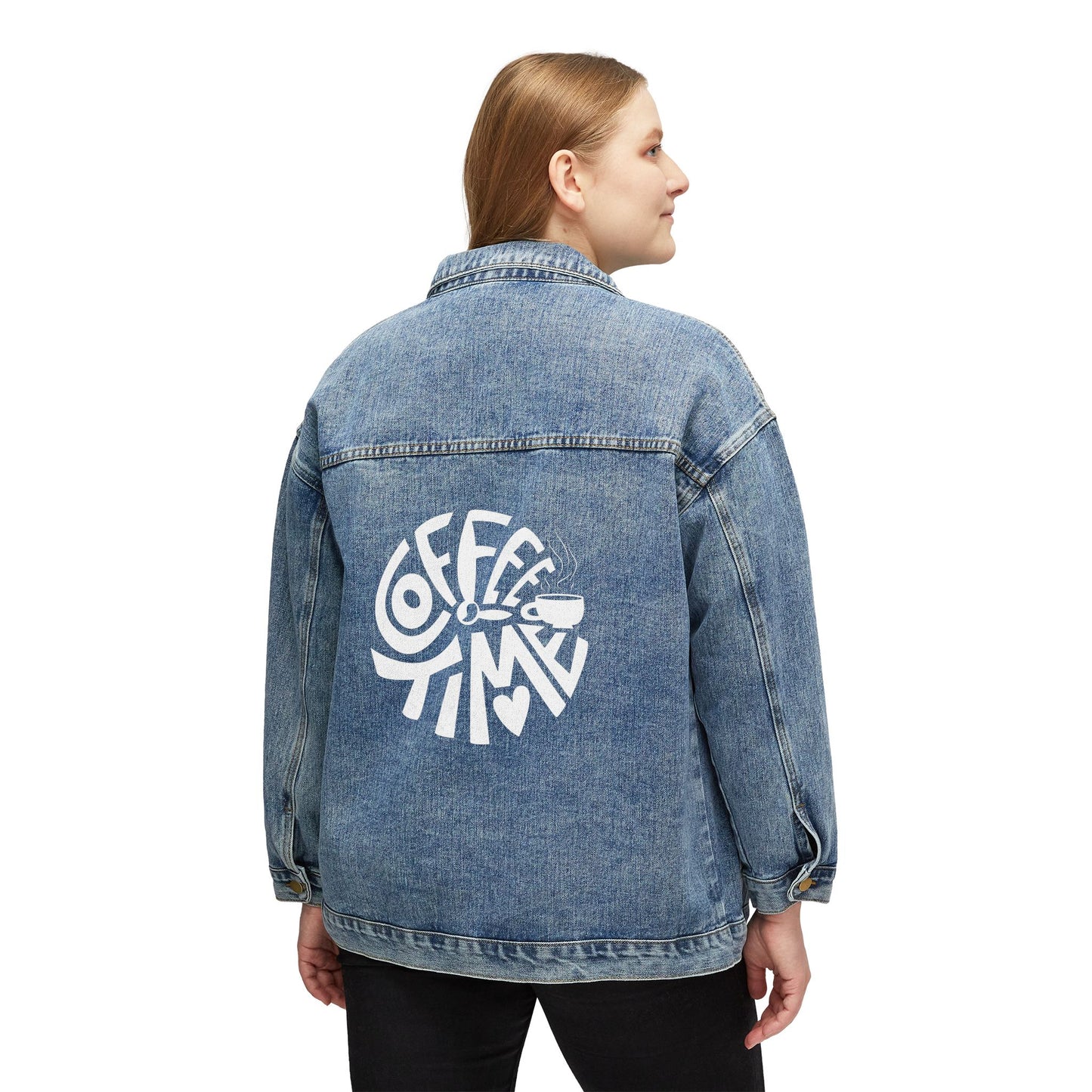 👖☕ Coffee Time Denim Jacket USA | Women’s Retro Coffee Lover Jean Jacket