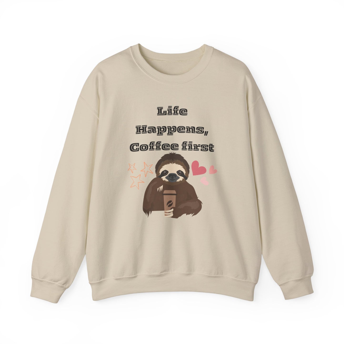 🦥☕ Sloth Coffee Sweatshirt USA | Life Happens Coffee First Sweater
