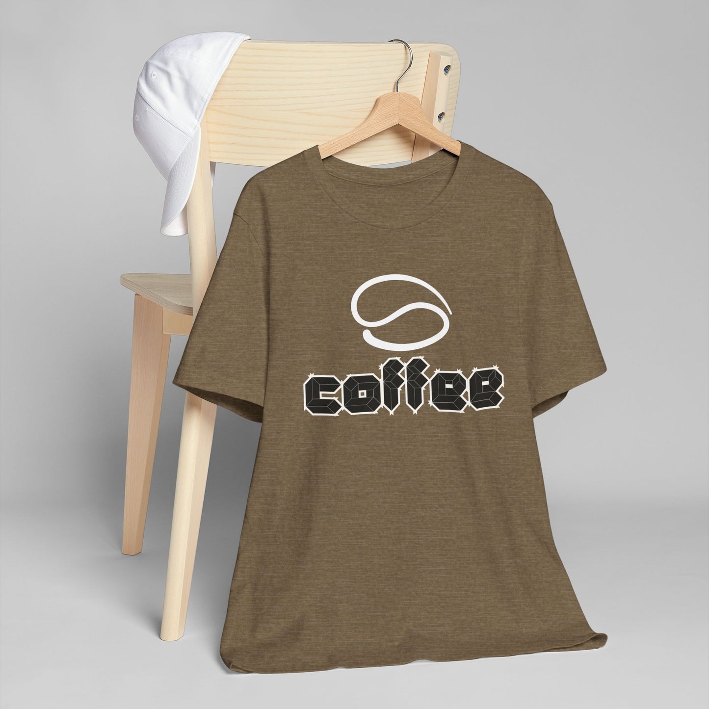 Geometric Coffee Logo T-Shirt – Modern Coffee Bean Graphic Tee for Coffee Lovers (USA Only)