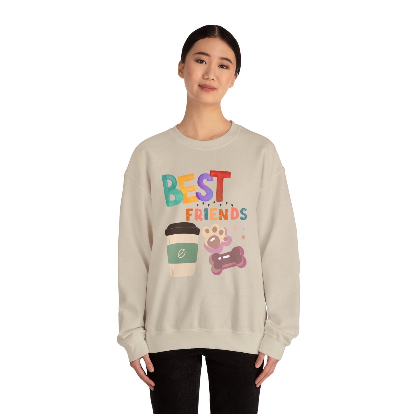๐พ Best Friends Coffee & Dog Sweatshirt USA | Unisex Cozy Sweater