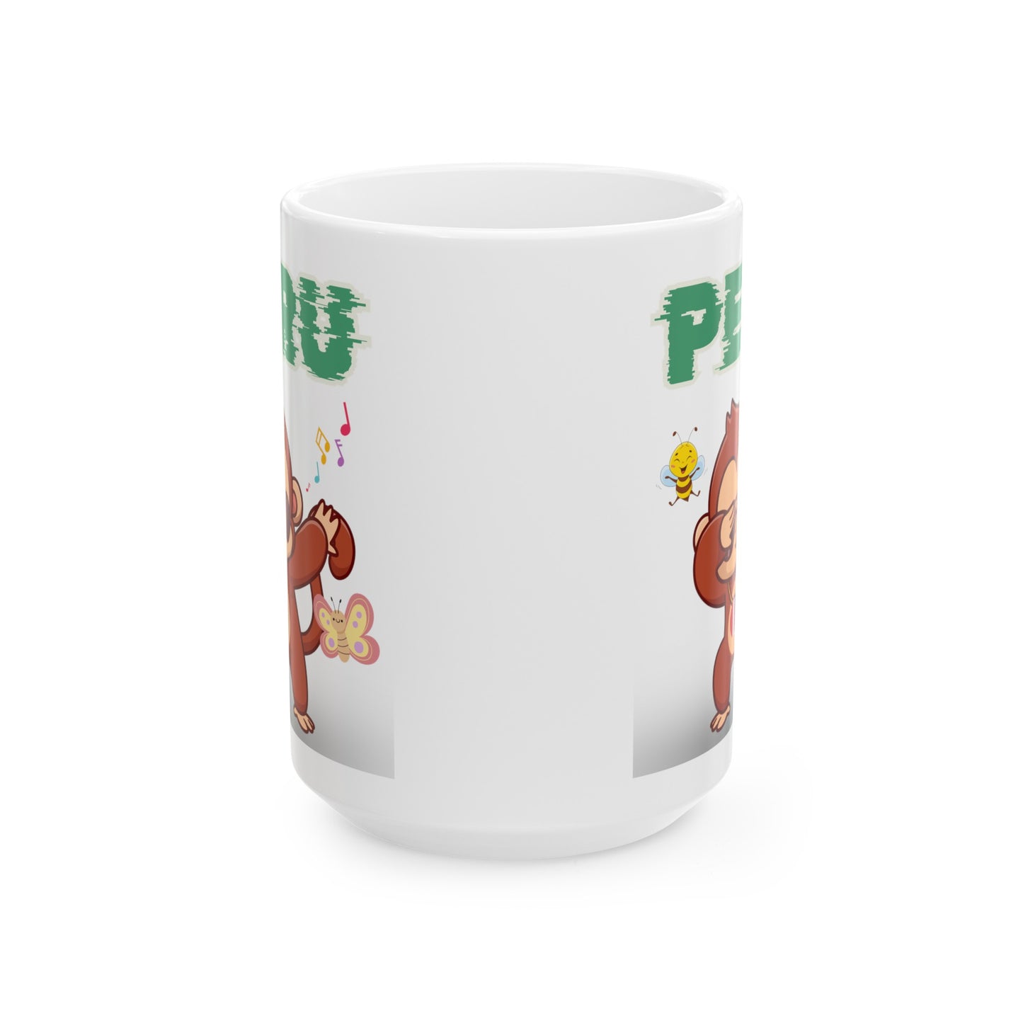 Best Peruvian Ceramic Coffee Mug, (11oz, 15oz) "Peruvian Jungle Party"