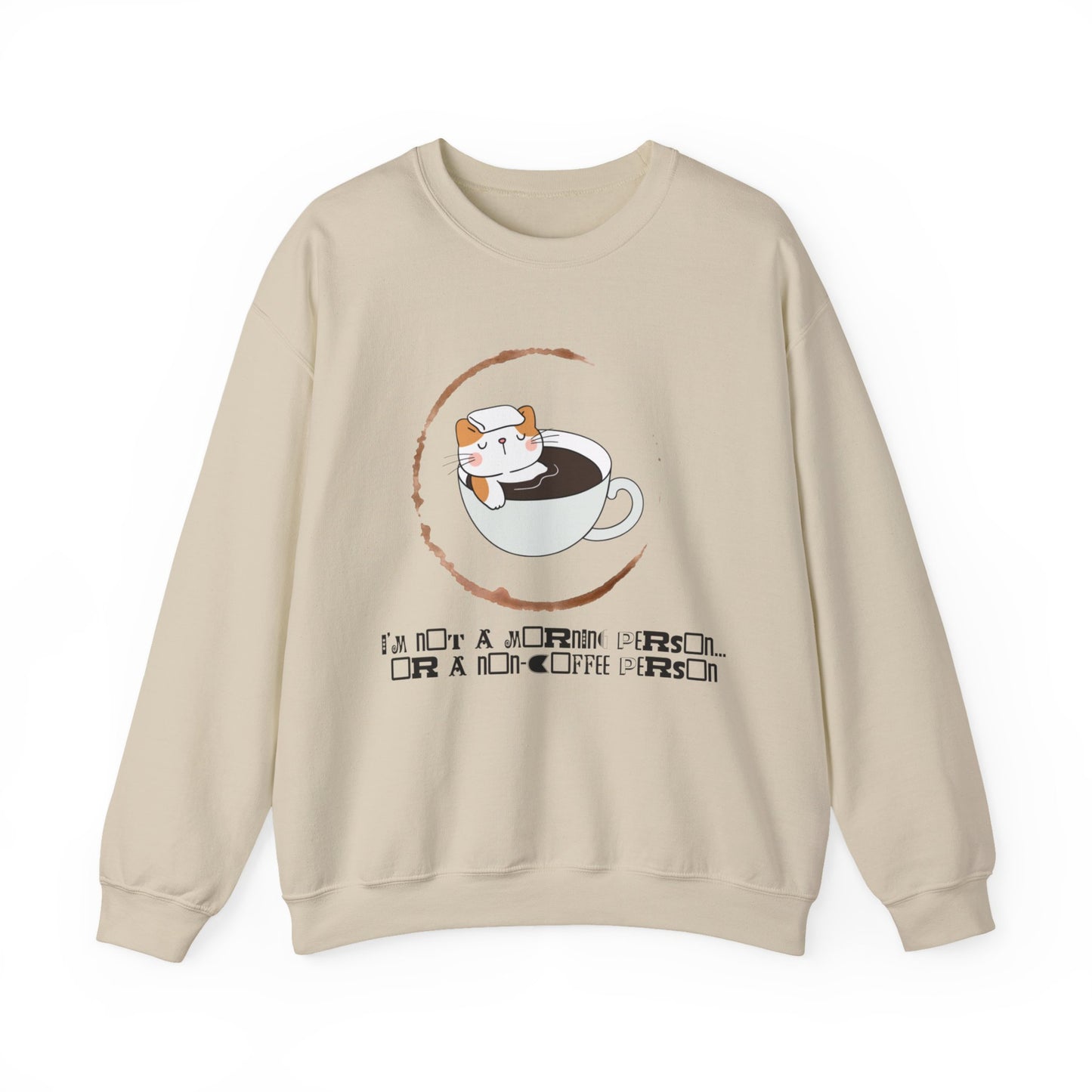 π±β Not a Morning Person Coffee Cat Sweatshirt USA | Funny Unisex Coffee Sweater