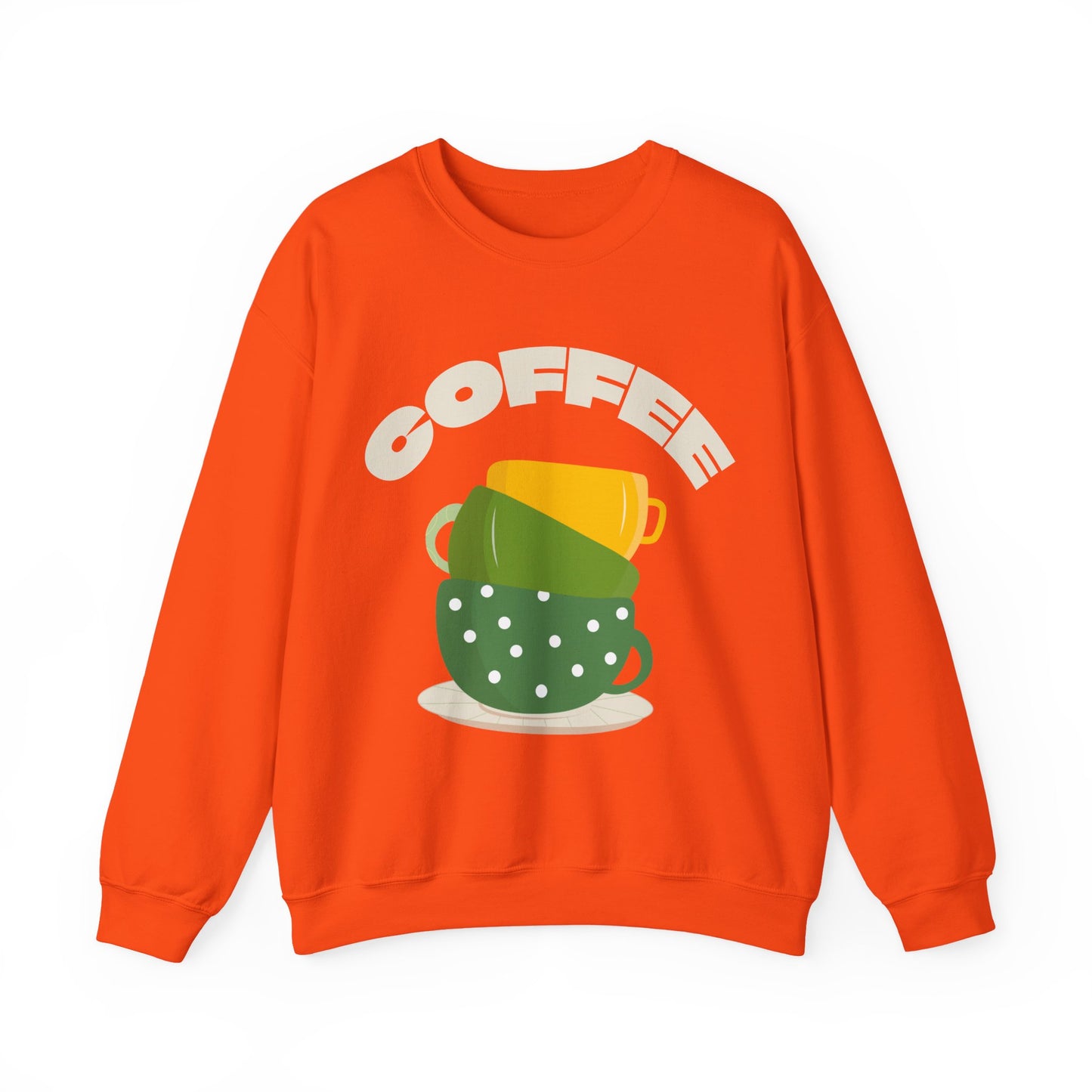 βπ’ Stacked Coffee Cups Sweatshirt USA | Eco-Friendly Unisex Coffee Sweater