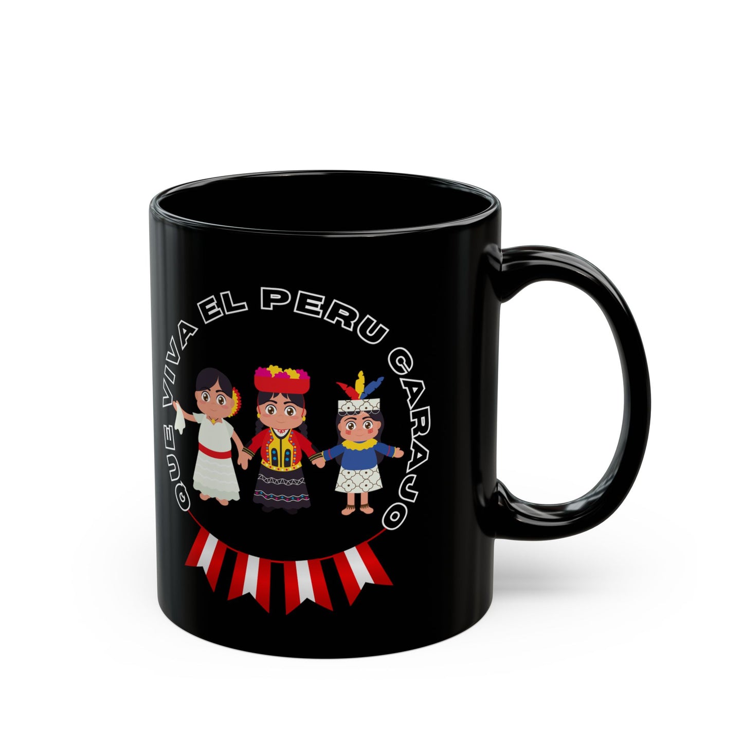 Peruvian Coffee Black Mug (11oz, 15oz) "PERU Costa, Sierra y selva"