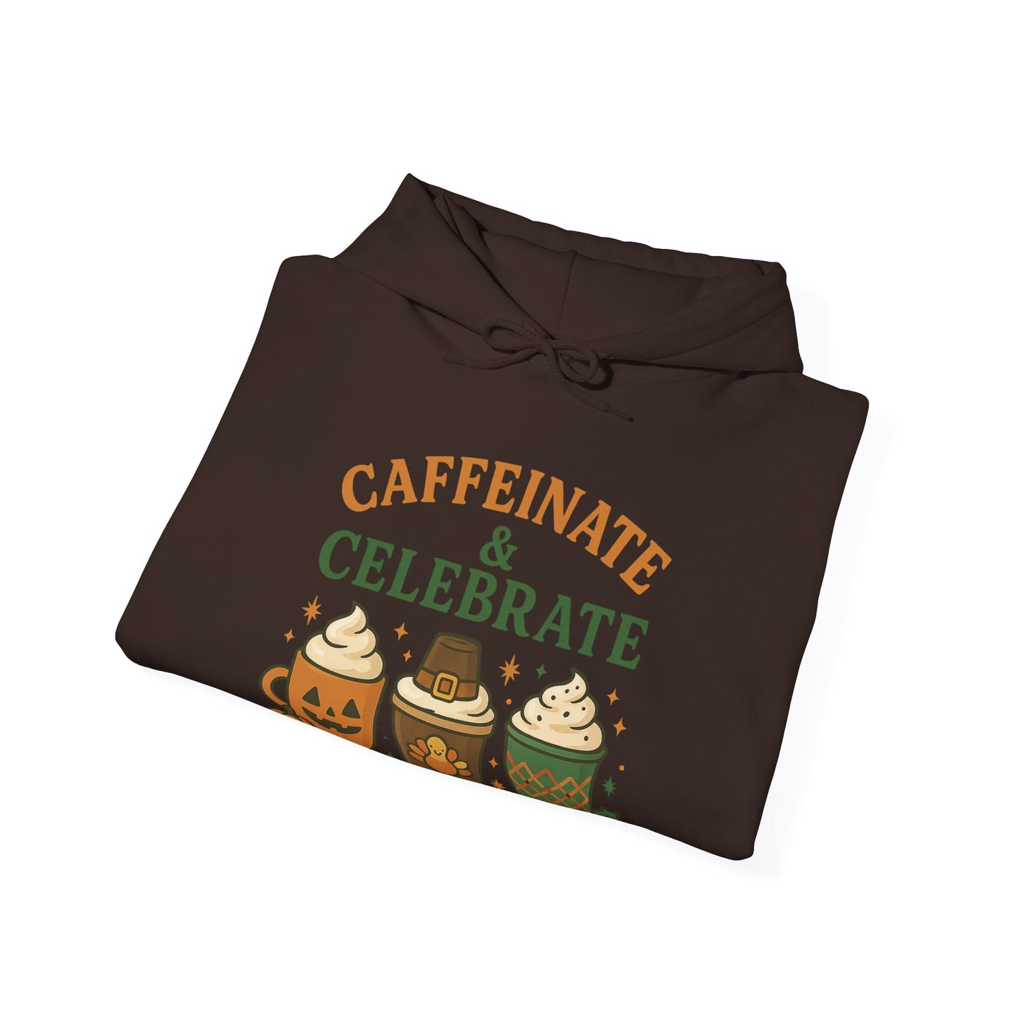 Caffeinate & Celebrate Hoodie USA ππ¦π β Unisex Holiday Coffee Hoodie