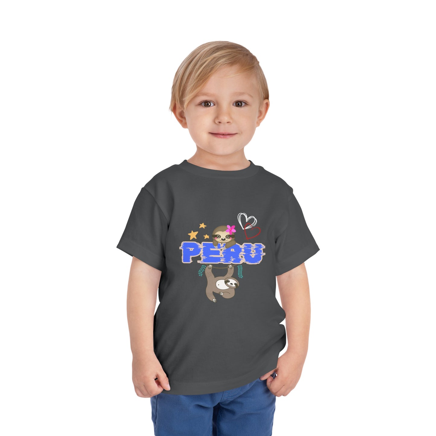 Best PeruvianToddler Short Sleeve Tee "Peruvian Jungle Perezozo"