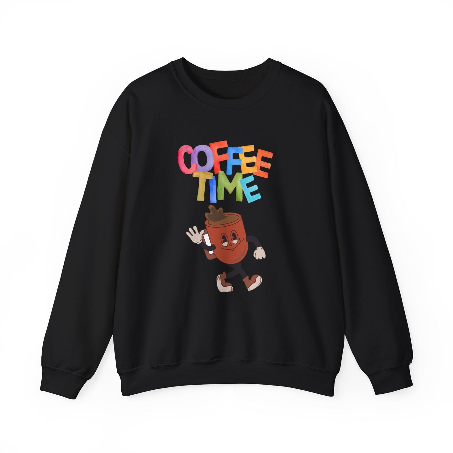 ☕ Coffee Time Sweatshirt USA | Retro Unisex Sweater for Coffee Lovers