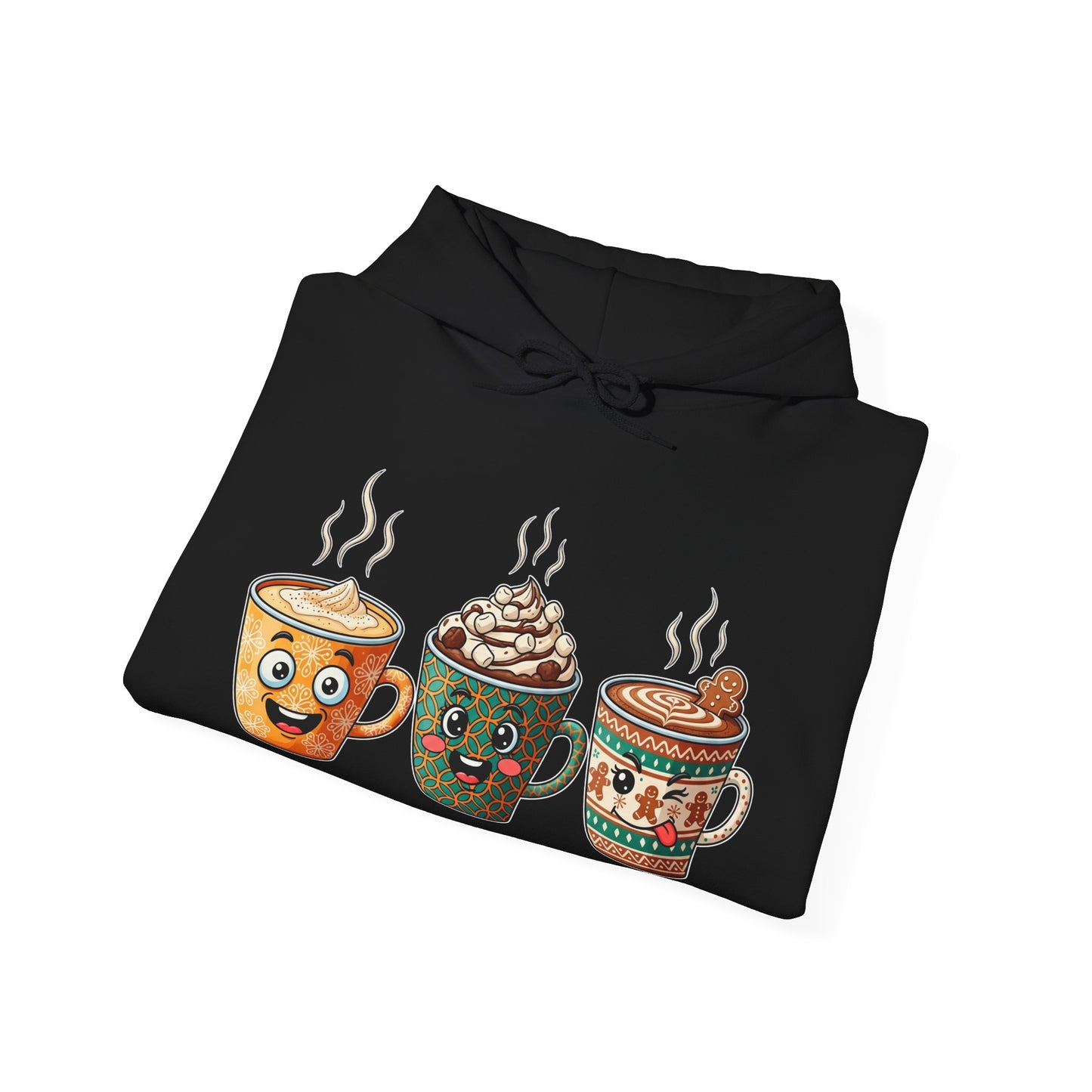 Festive Coffee Cups Hoodie USA πβ β Unisex Holiday Coffee Hoodie with Fun Designs