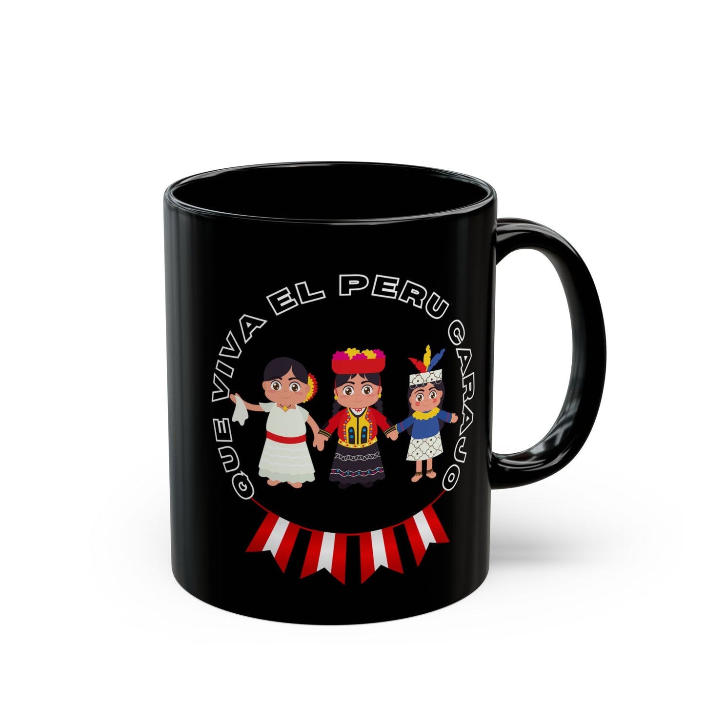 Peruvian Coffee Black Mug (11oz, 15oz) "PERU Costa, Sierra y selva"