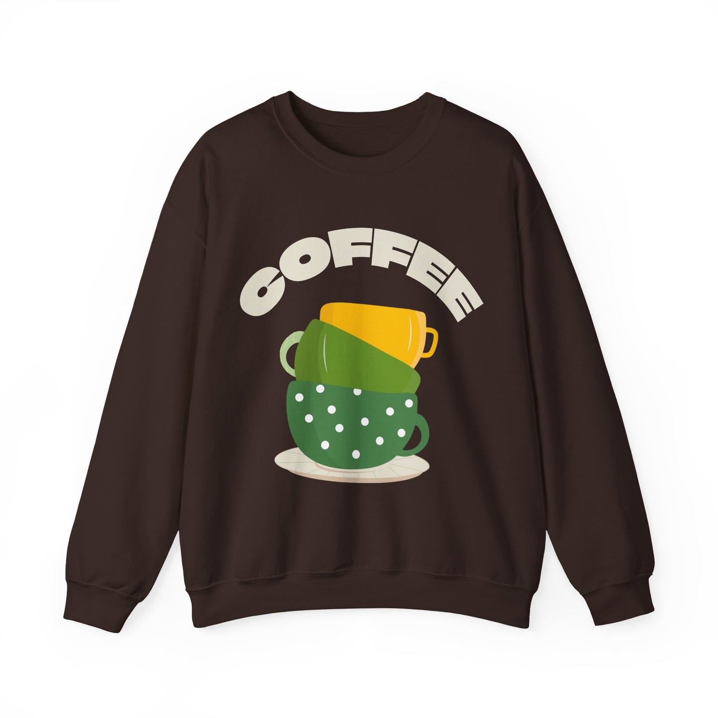 βπ’ Stacked Coffee Cups Sweatshirt USA | Eco-Friendly Unisex Coffee Sweater