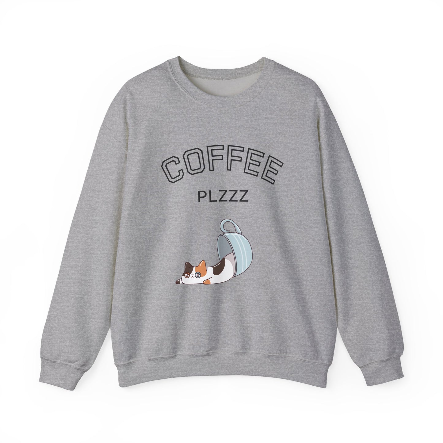 π±β Coffee Plzzz Cat Sweatshirt USA | Eco-Friendly Unisex Coffee Sweater