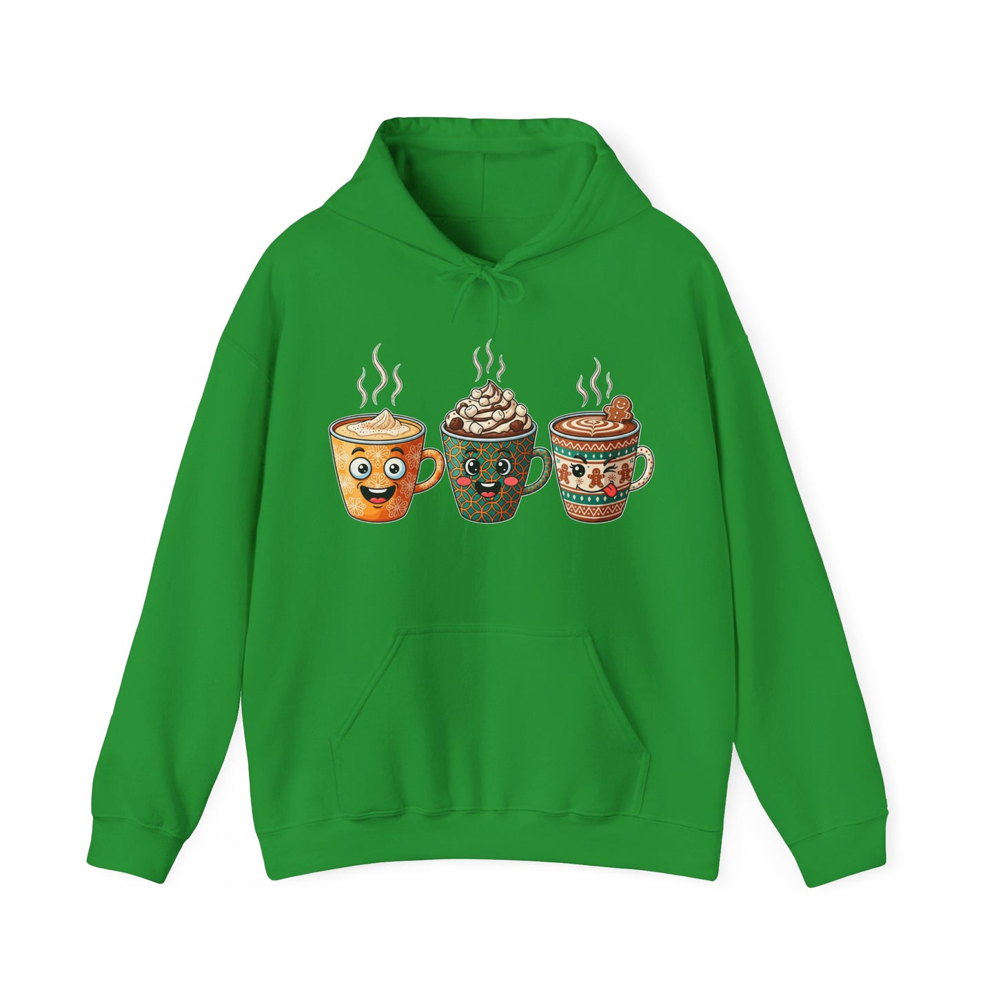 Festive Coffee Cups Hoodie USA πβ β Unisex Holiday Coffee Hoodie with Fun Designs