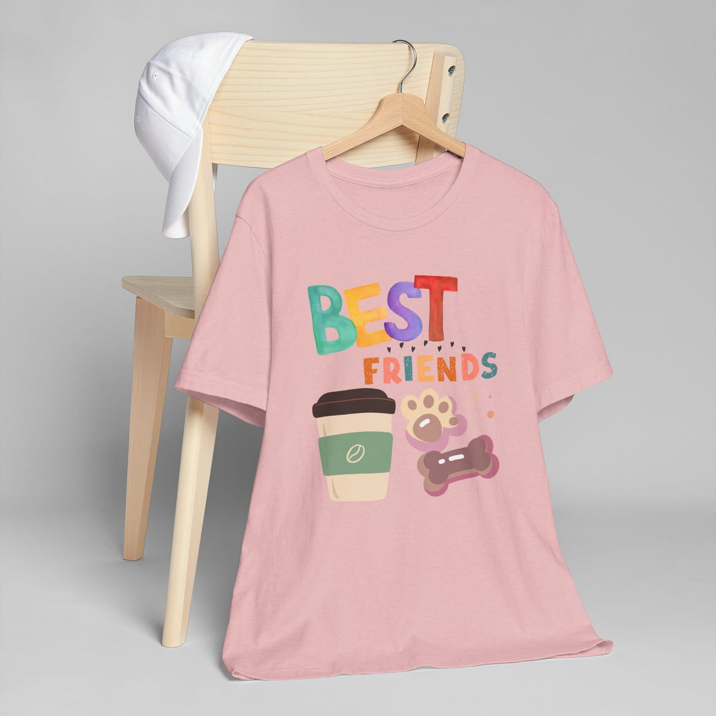 Best Friends Coffee & Dogs T-Shirt – Cute Pet Lover Graphic Tee for Coffee Fans (USA Only)