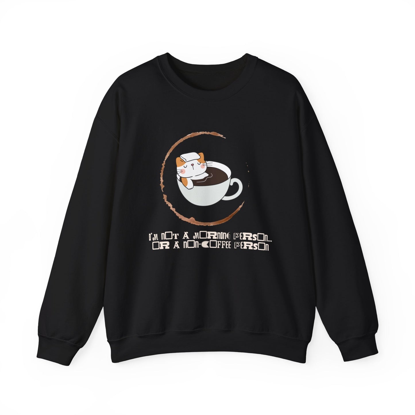 π±β Not a Morning Person Coffee Cat Sweatshirt USA | Funny Unisex Coffee Sweater