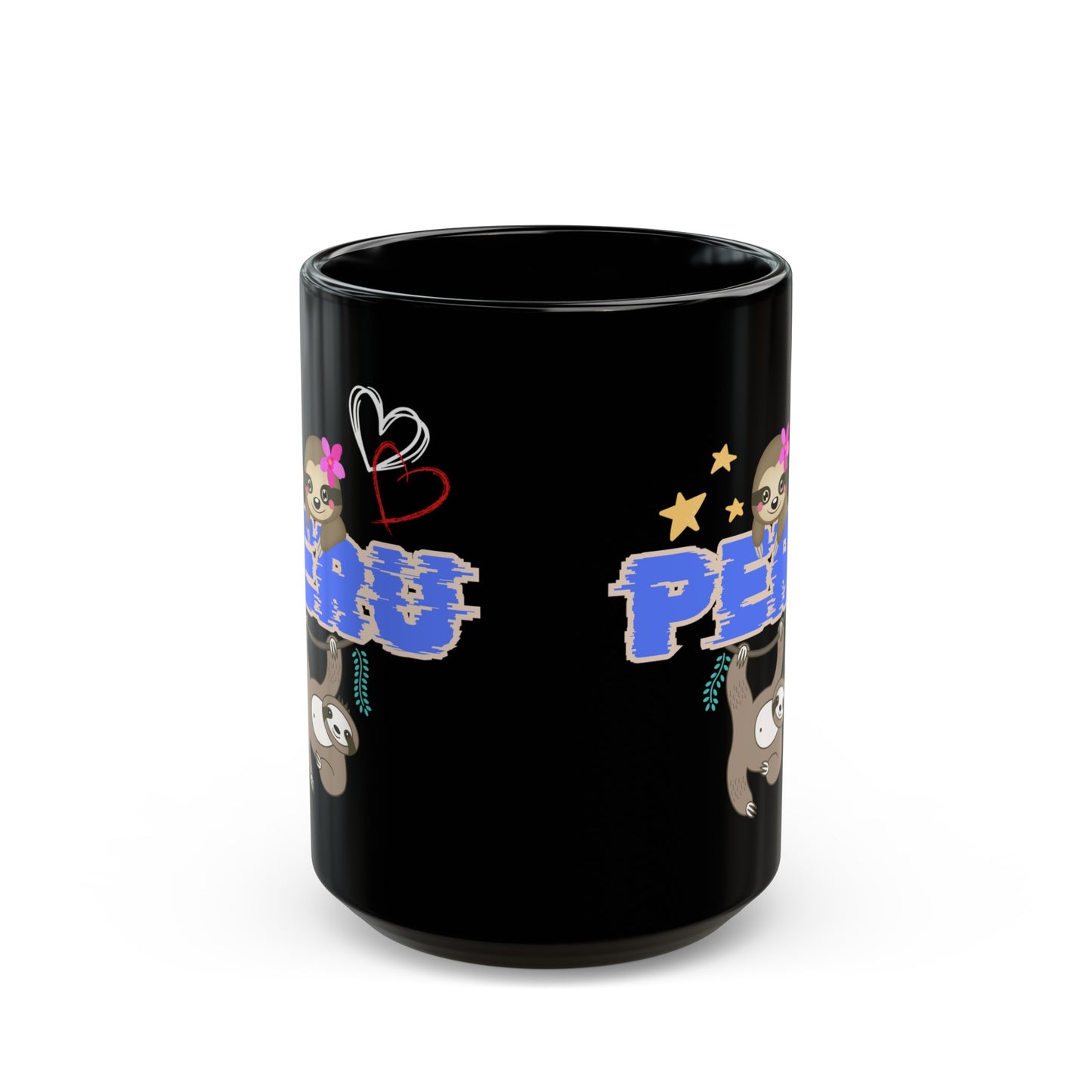 Best Peruvian Coffee Black Mug (11oz, 15oz) "Peru Jungle Perezozo"