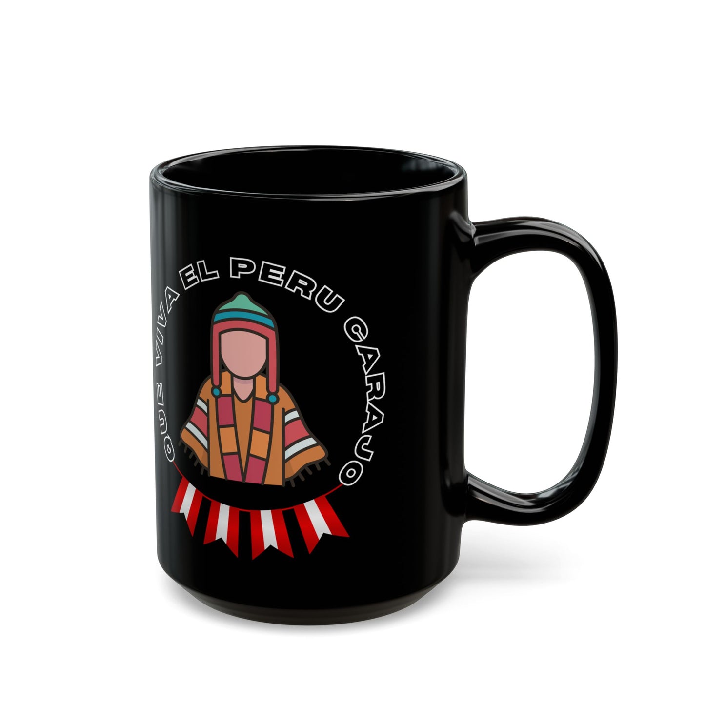 Best Peruvian Coffee Black Mug (11oz, 15oz) "Que Viva El PERU Carajo"