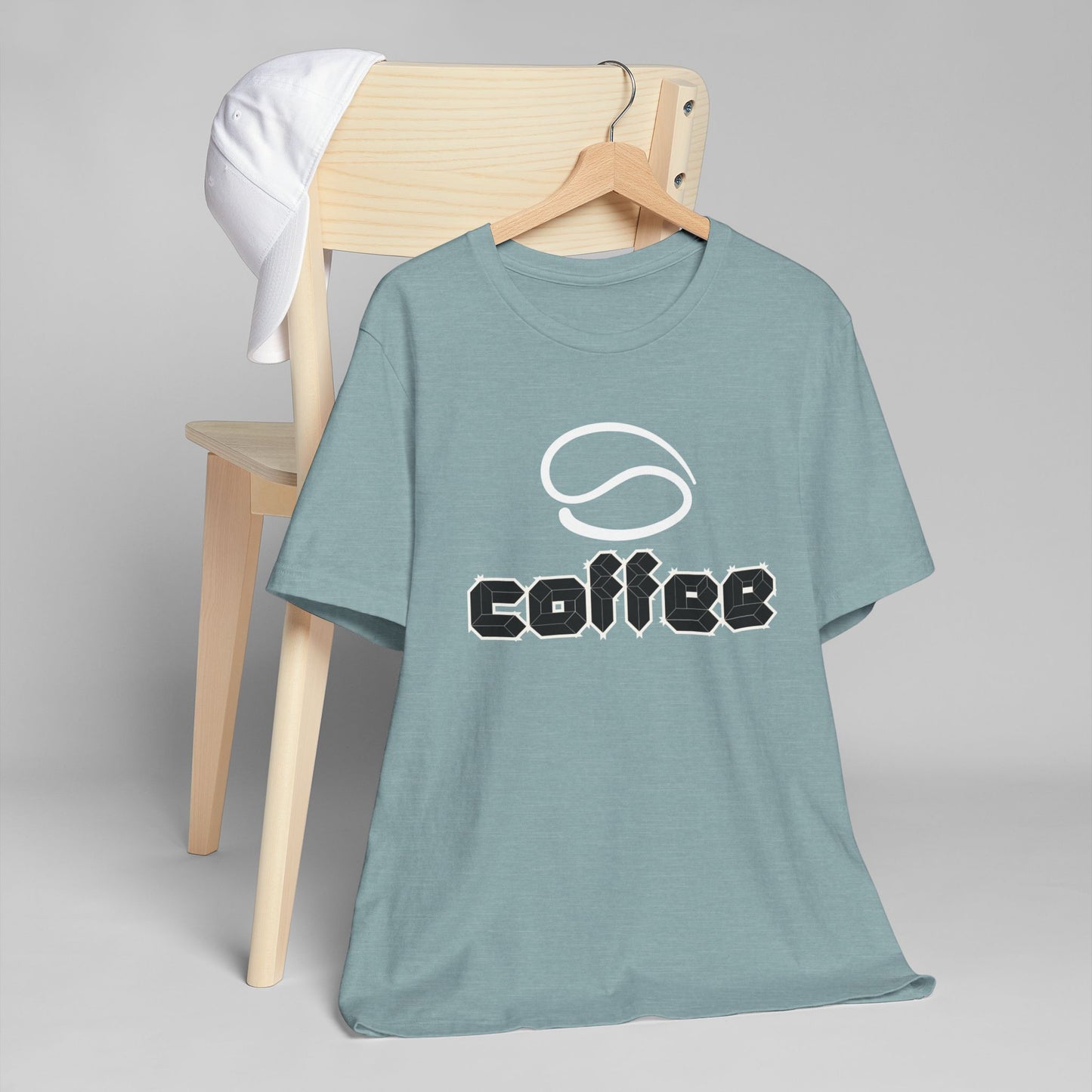 Geometric Coffee Logo T-Shirt – Modern Coffee Bean Graphic Tee for Coffee Lovers (USA Only)