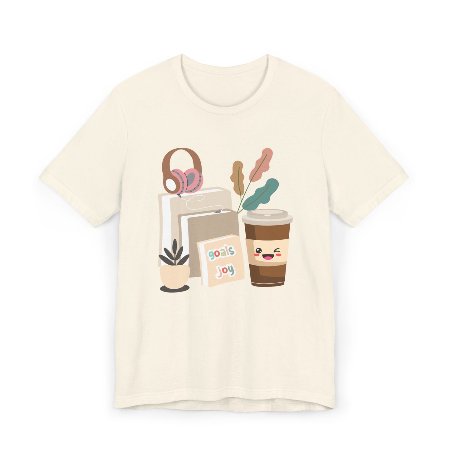 Goals & Joy Coffee T-Shirt – Cute Motivational Graphic Tee for Coffee Lovers (USA Only)