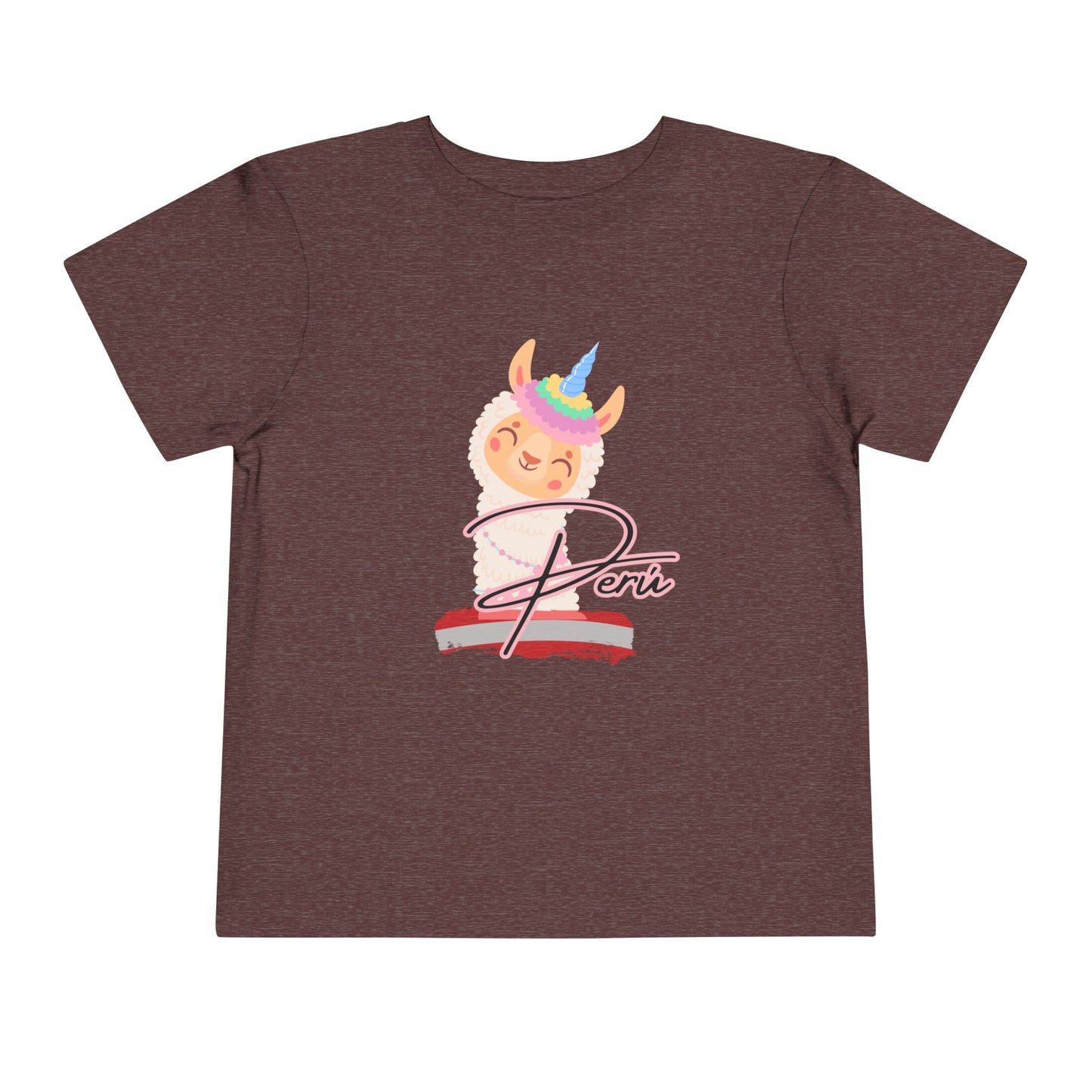 Best PeruvianToddler Short Sleeve Tee "Peru Llama Rainbow"