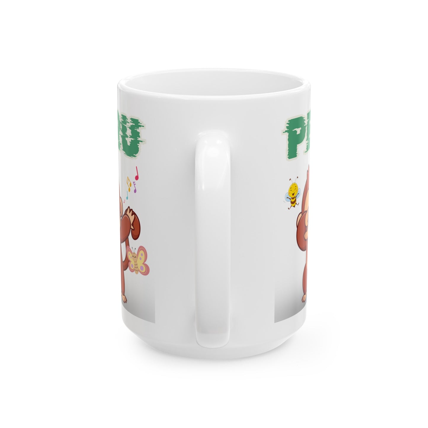 Best Peruvian Ceramic Coffee Mug, (11oz, 15oz) "Peruvian Jungle Party"