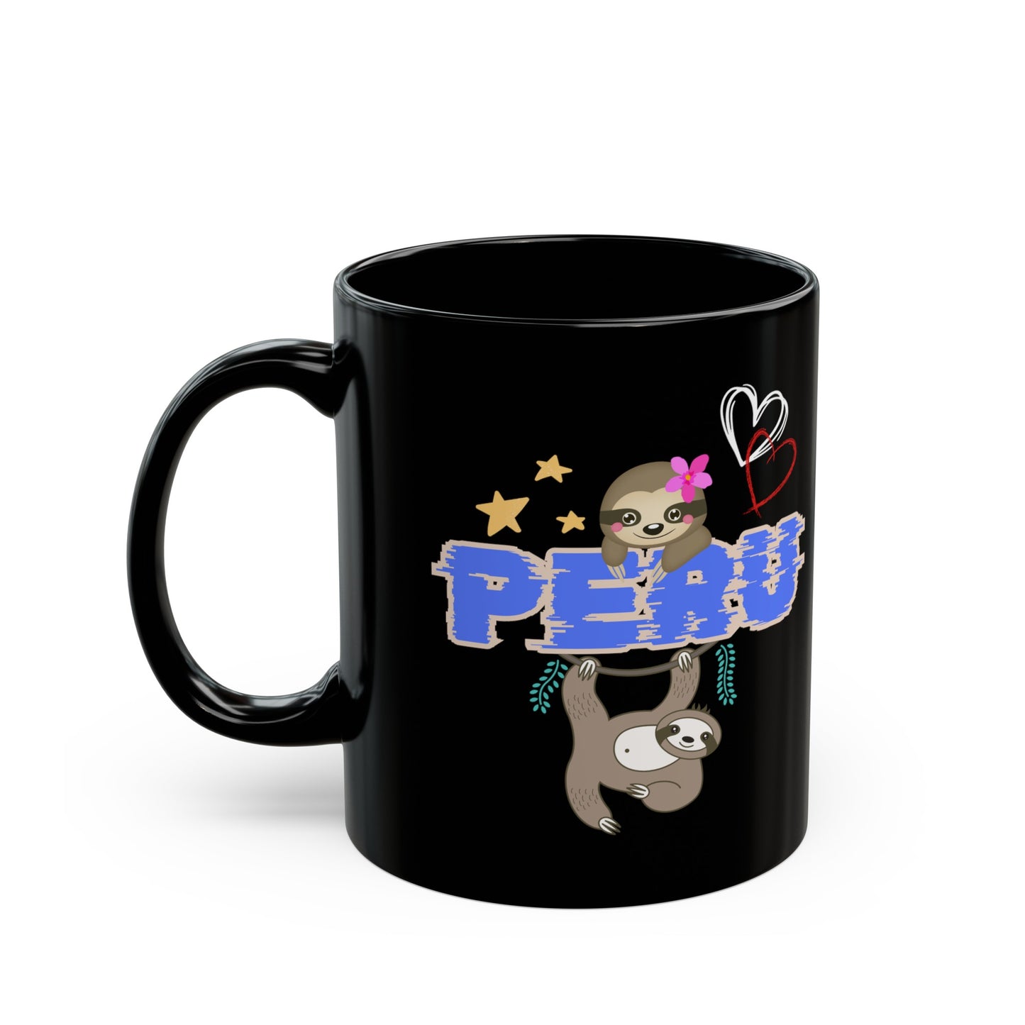 Best Peruvian Coffee Black Mug (11oz, 15oz) "Peru Jungle Perezozo"
