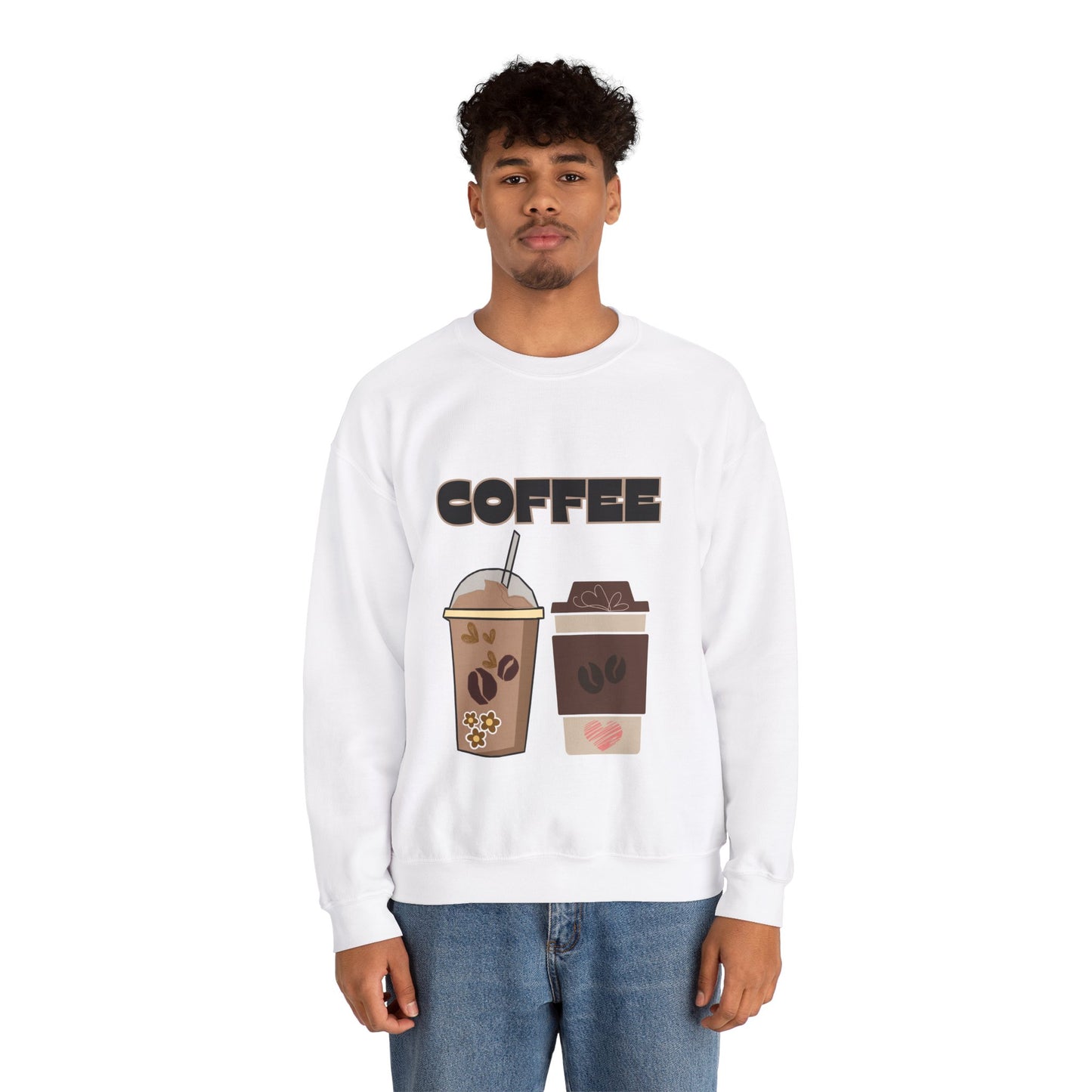 ☕ Coffee Cups Sweatshirt USA | Cozy Unisex Coffee Lover Sweater
