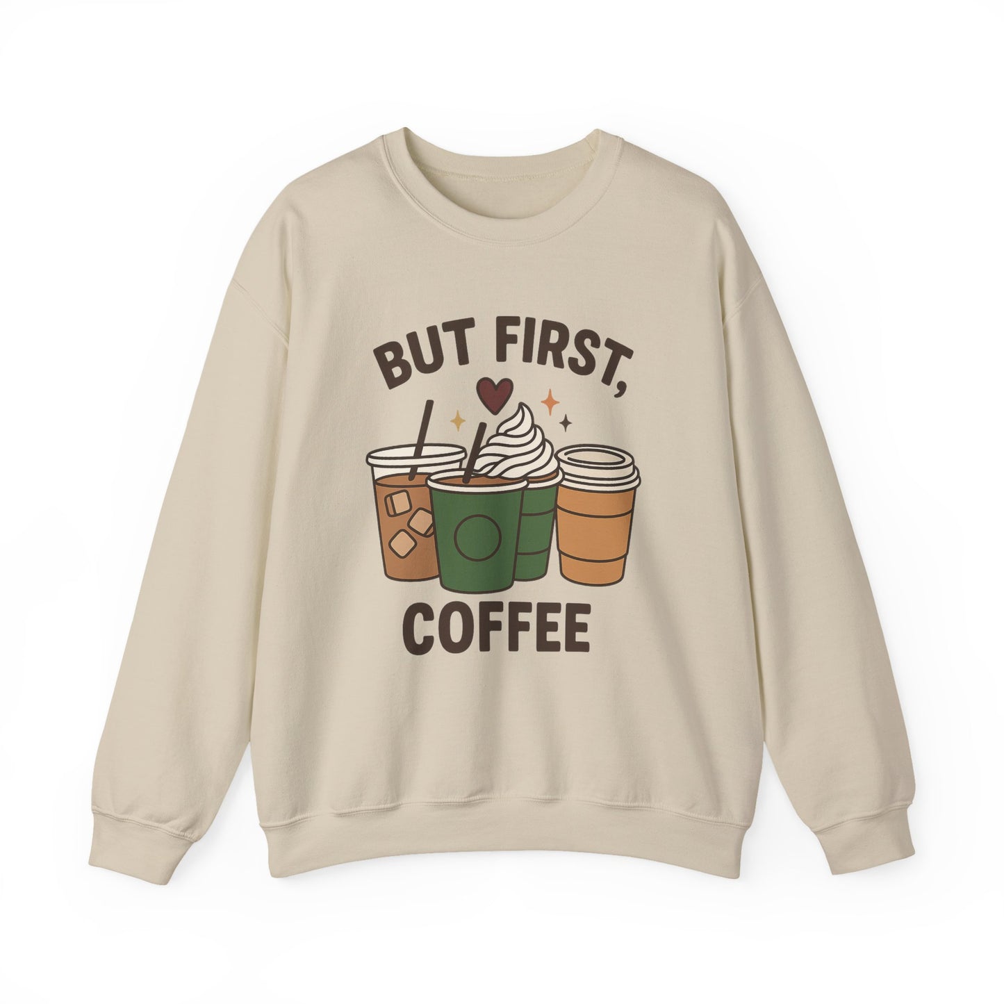 ☕❤️ But First, Coffee Sweatshirt USA | Unisex Coffee Lovers Sweater