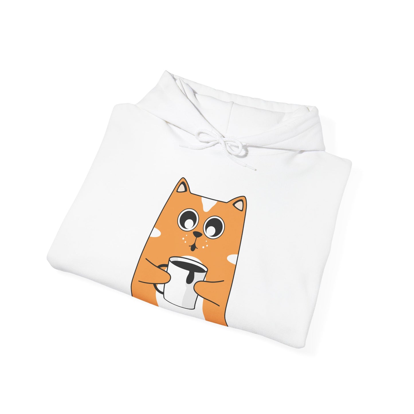Coffee Cat Hug Hoodie (Unisex) – Cute Orange Cat with Coffee Cup Graphic Hoodie (USA Only)
