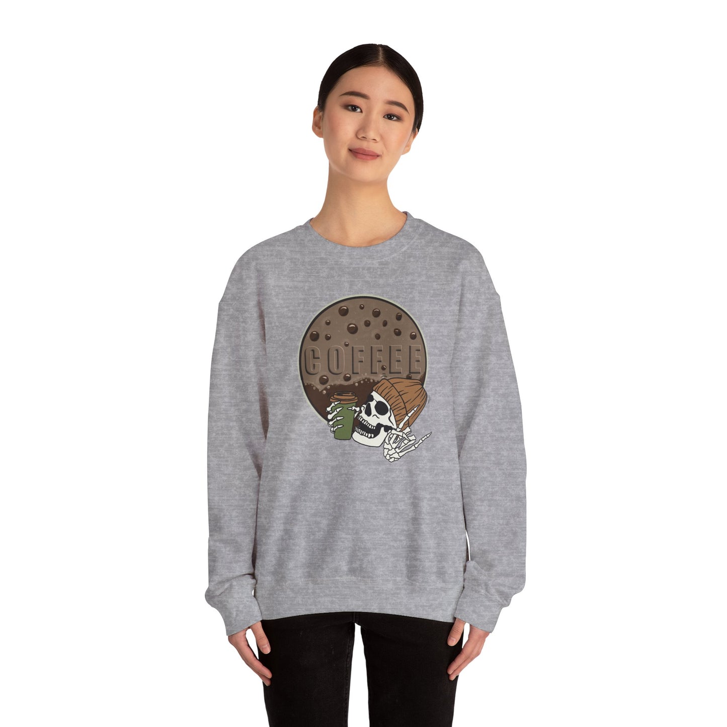 π Coffee Skull Sweatshirt USA | Edgy Unisex Coffee Sweater