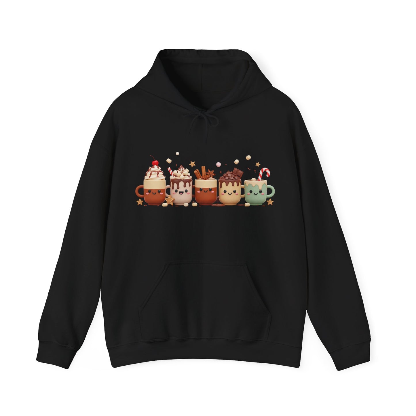 Cute Festive Coffee Mugs Hoodie USA βπ β Unisex Holiday Hoodie for Coffee Lovers