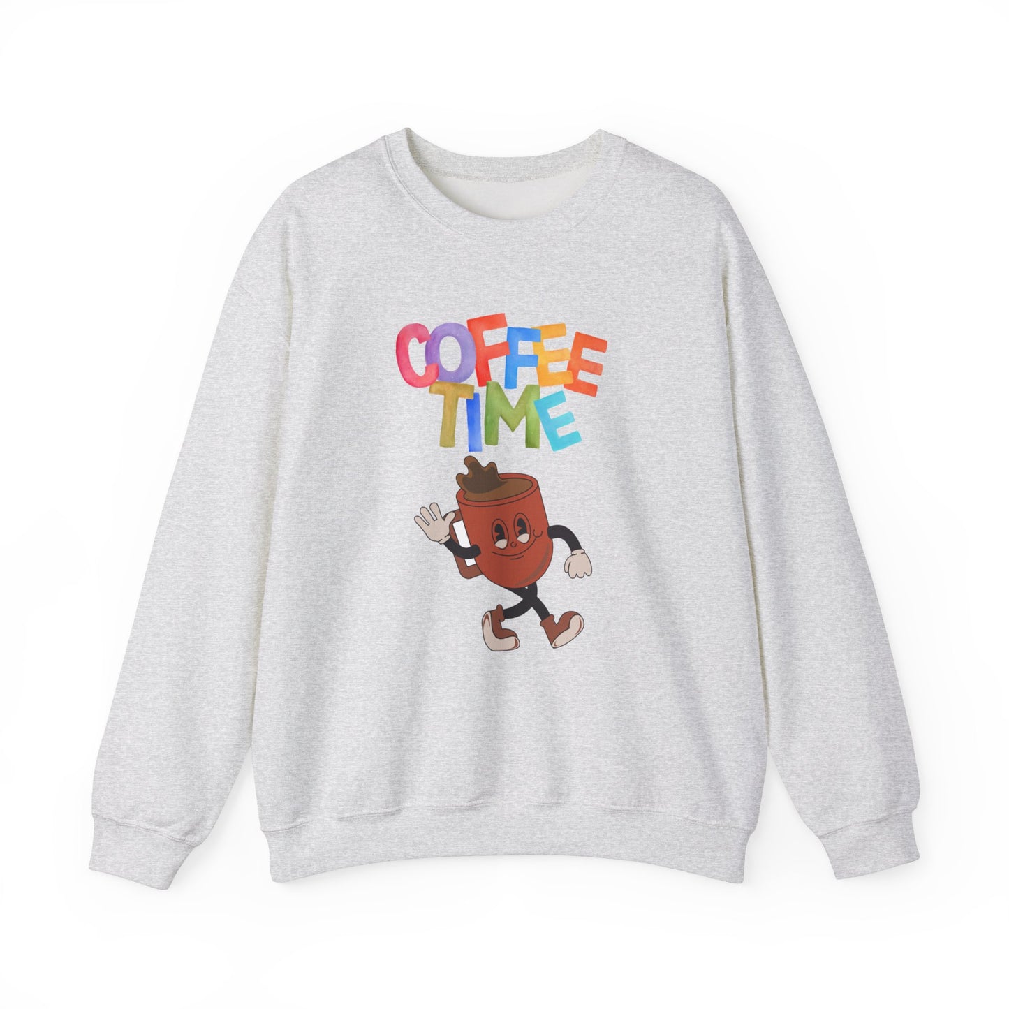 ☕ Coffee Time Sweatshirt USA | Retro Unisex Sweater for Coffee Lovers