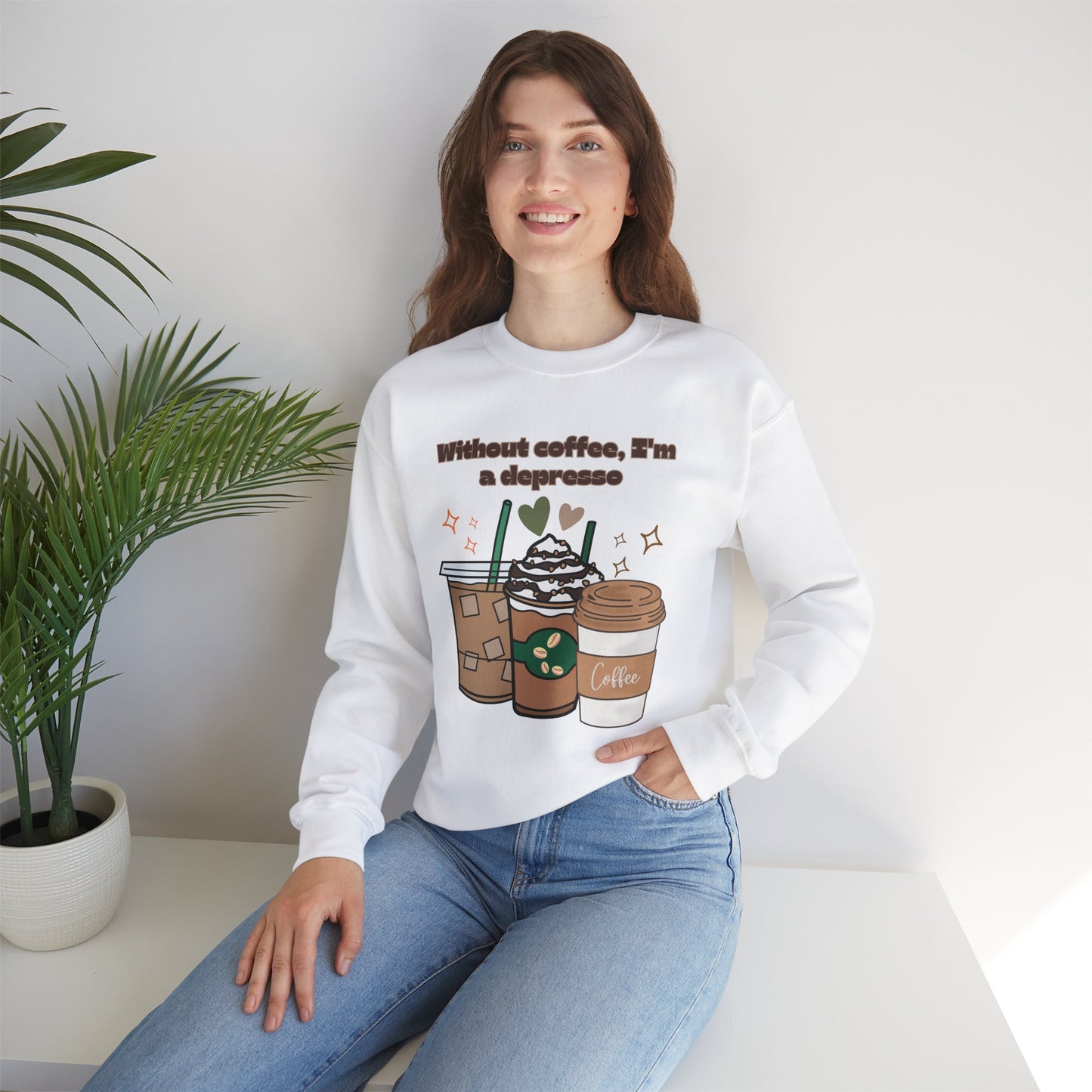 βπ Depresso Coffee Sweatshirt USA | Funny Unisex Coffee Sweater