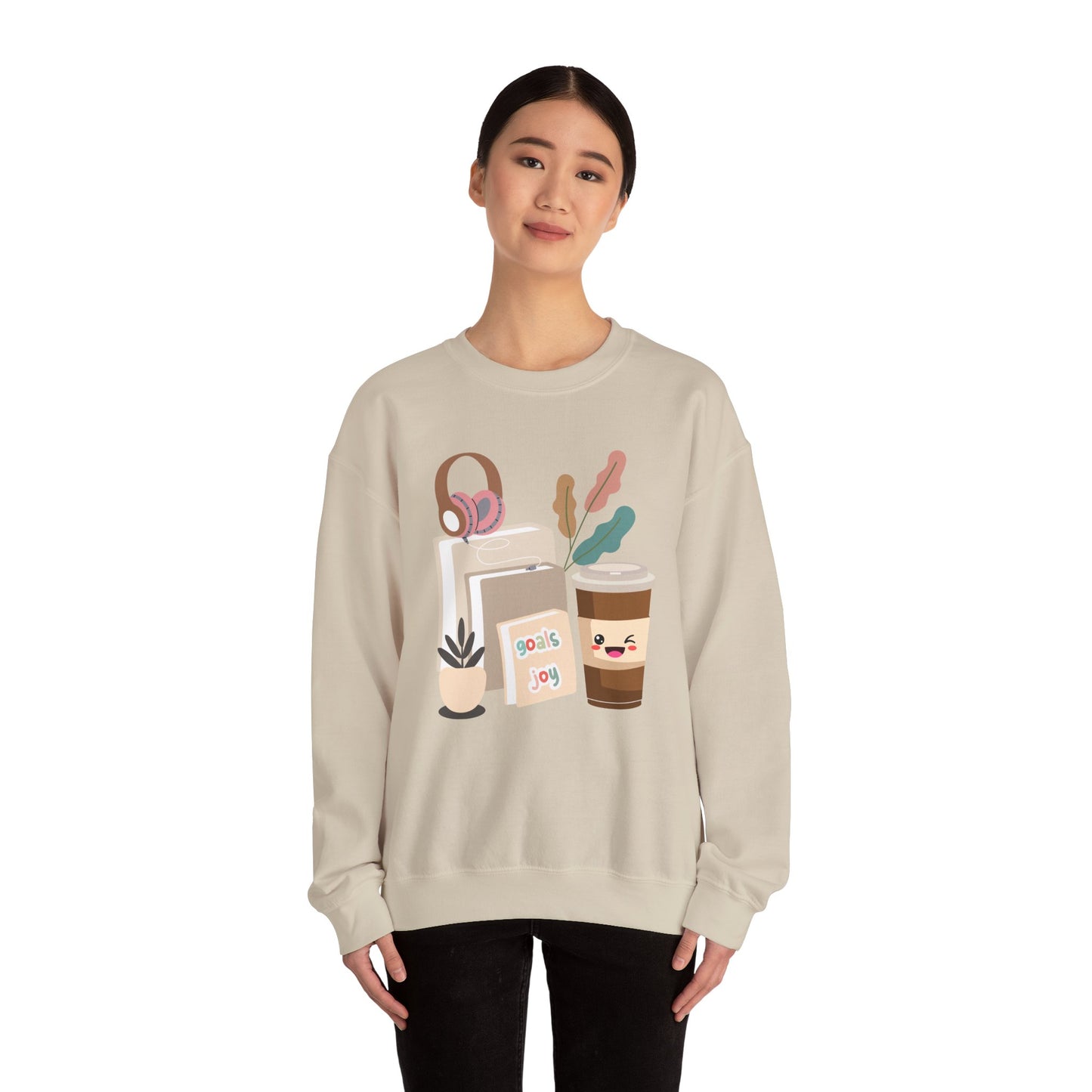 ☕ Goals & Joy Coffee Sweatshirt USA | Motivational Unisex Sweater