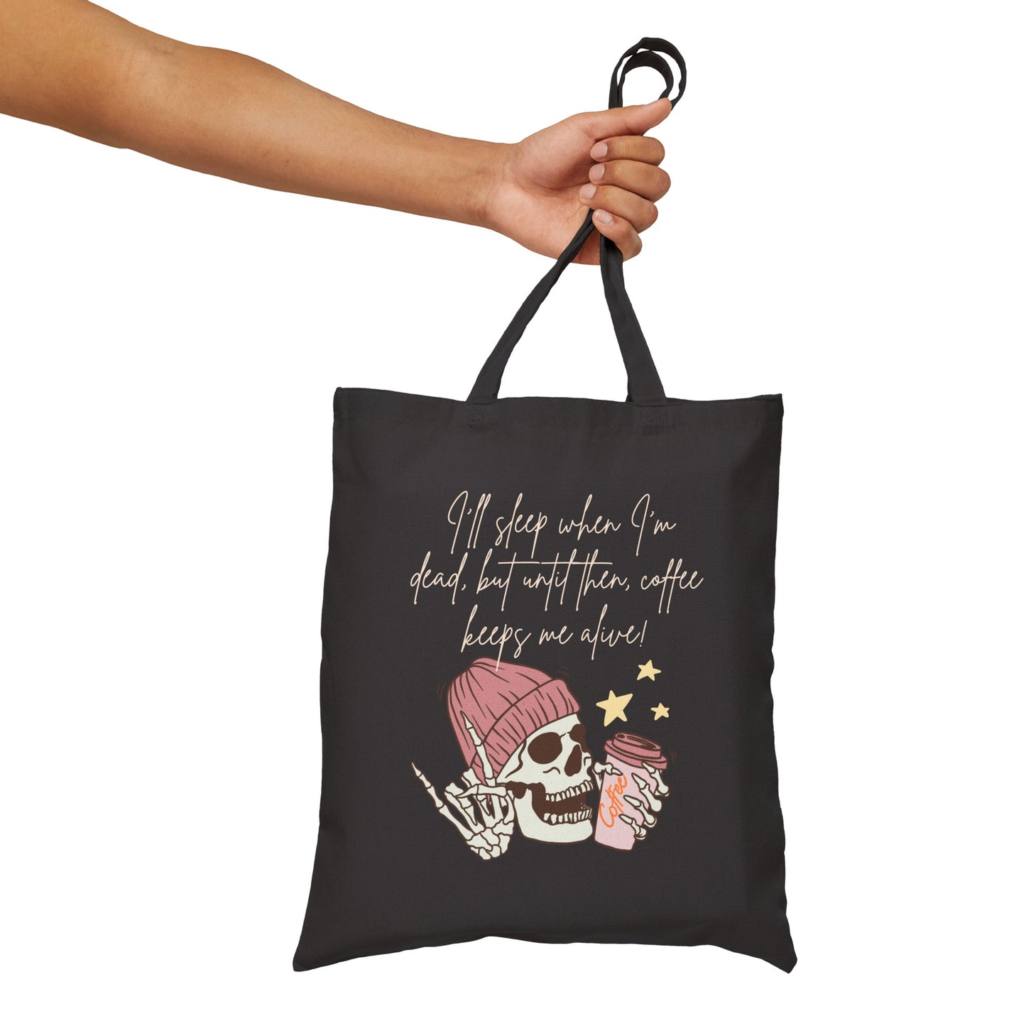 Best coffee Cotton Canvas Tote Bag "Coffee Keeps me Alive"