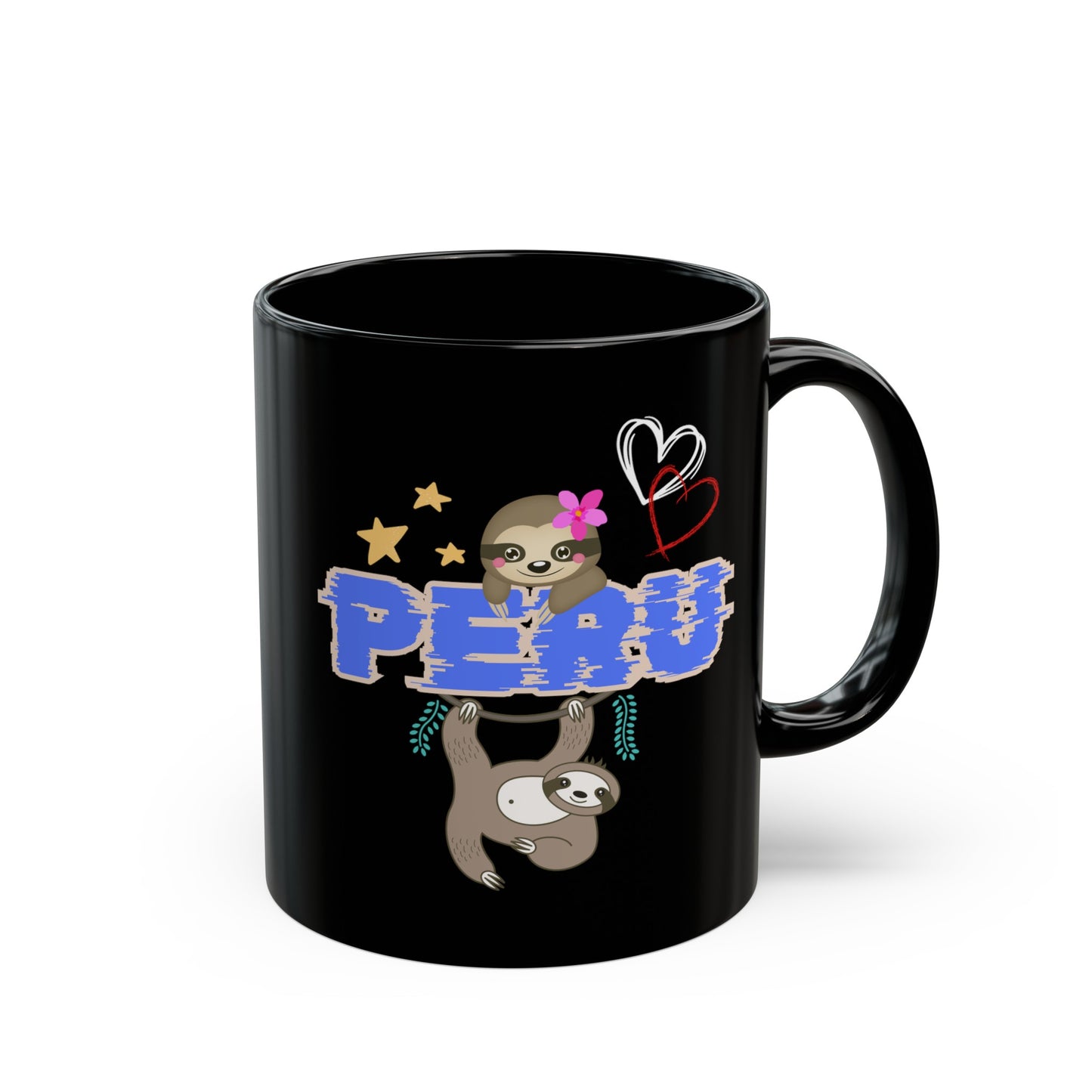 Best Peruvian Coffee Black Mug (11oz, 15oz) "Peru Jungle Perezozo"