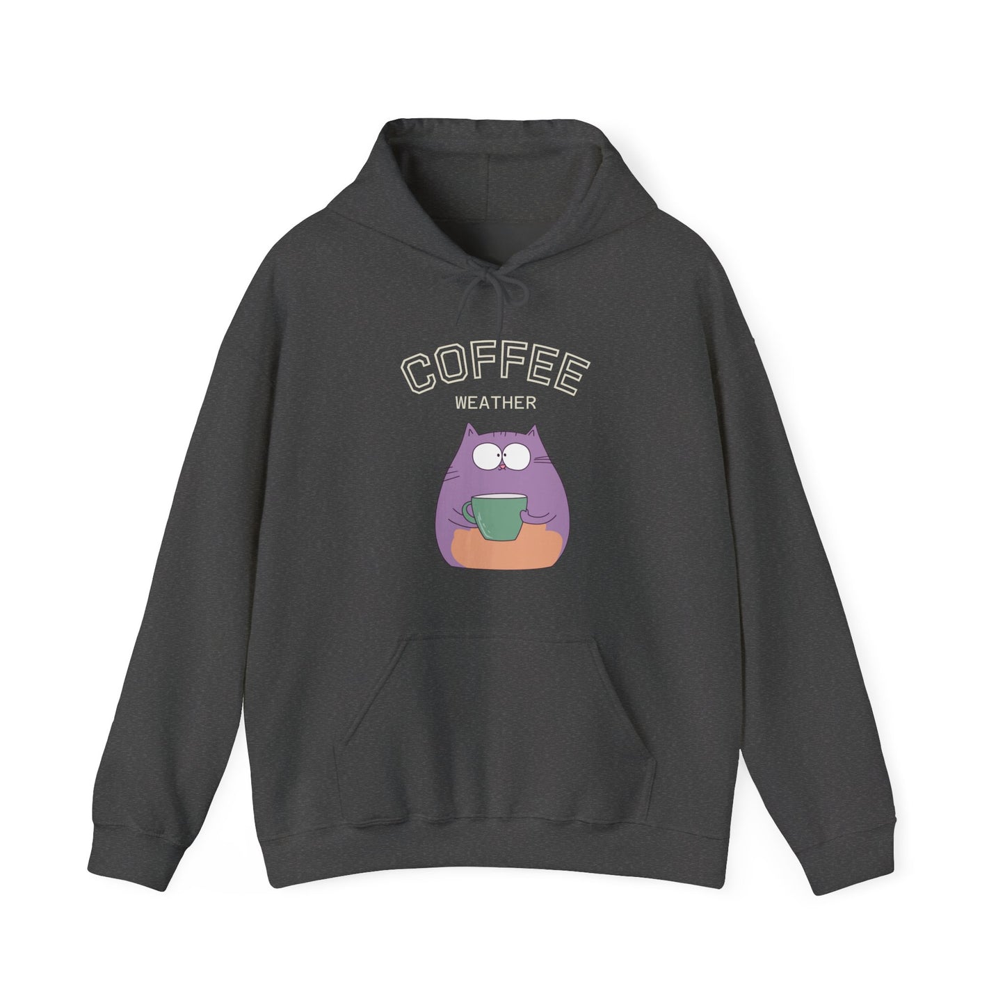 π±β Coffee Weather Cat Hoodie USA | Cozy Coffee Lovers Hoodie