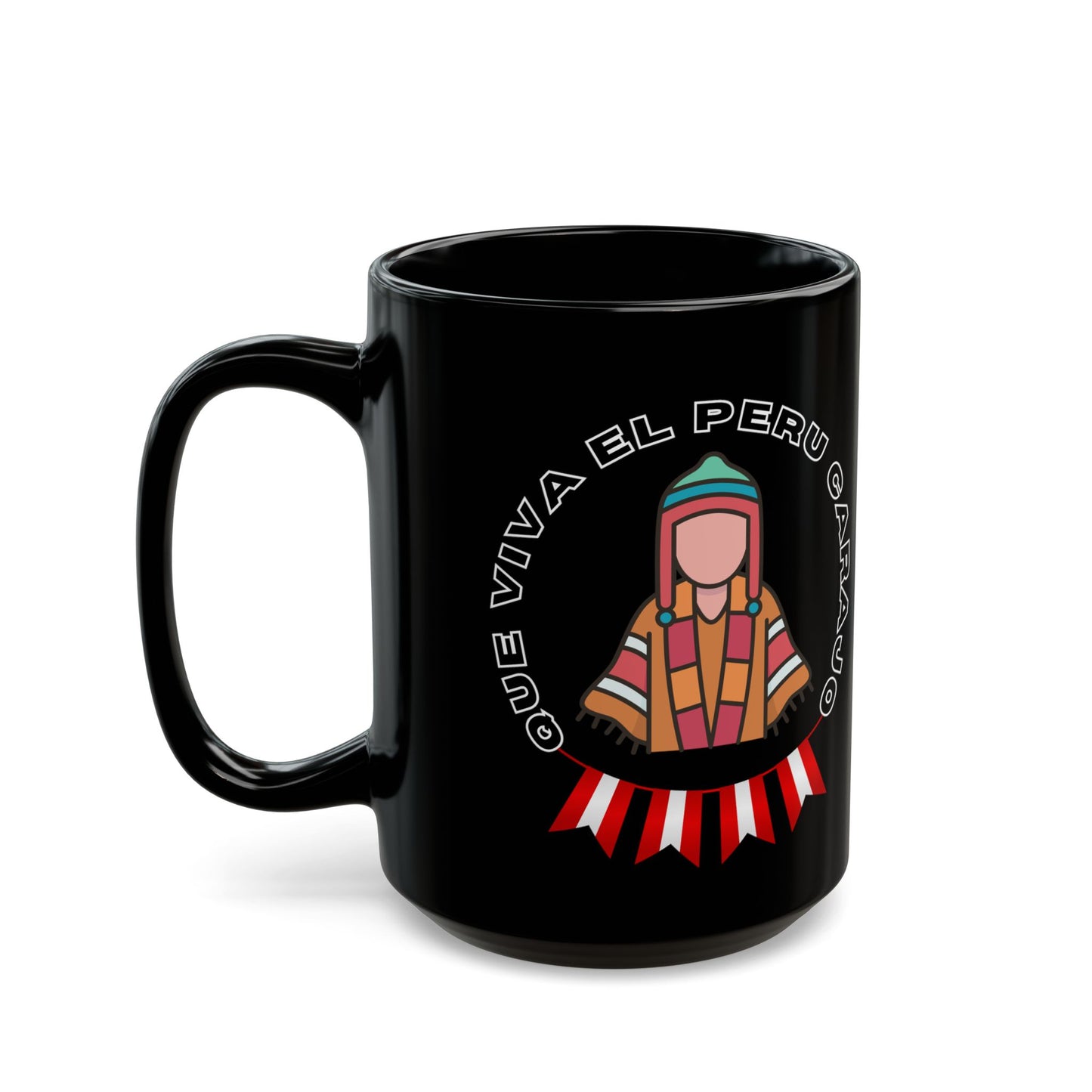 Best Peruvian Coffee Black Mug (11oz, 15oz) "Que Viva El PERU Carajo"