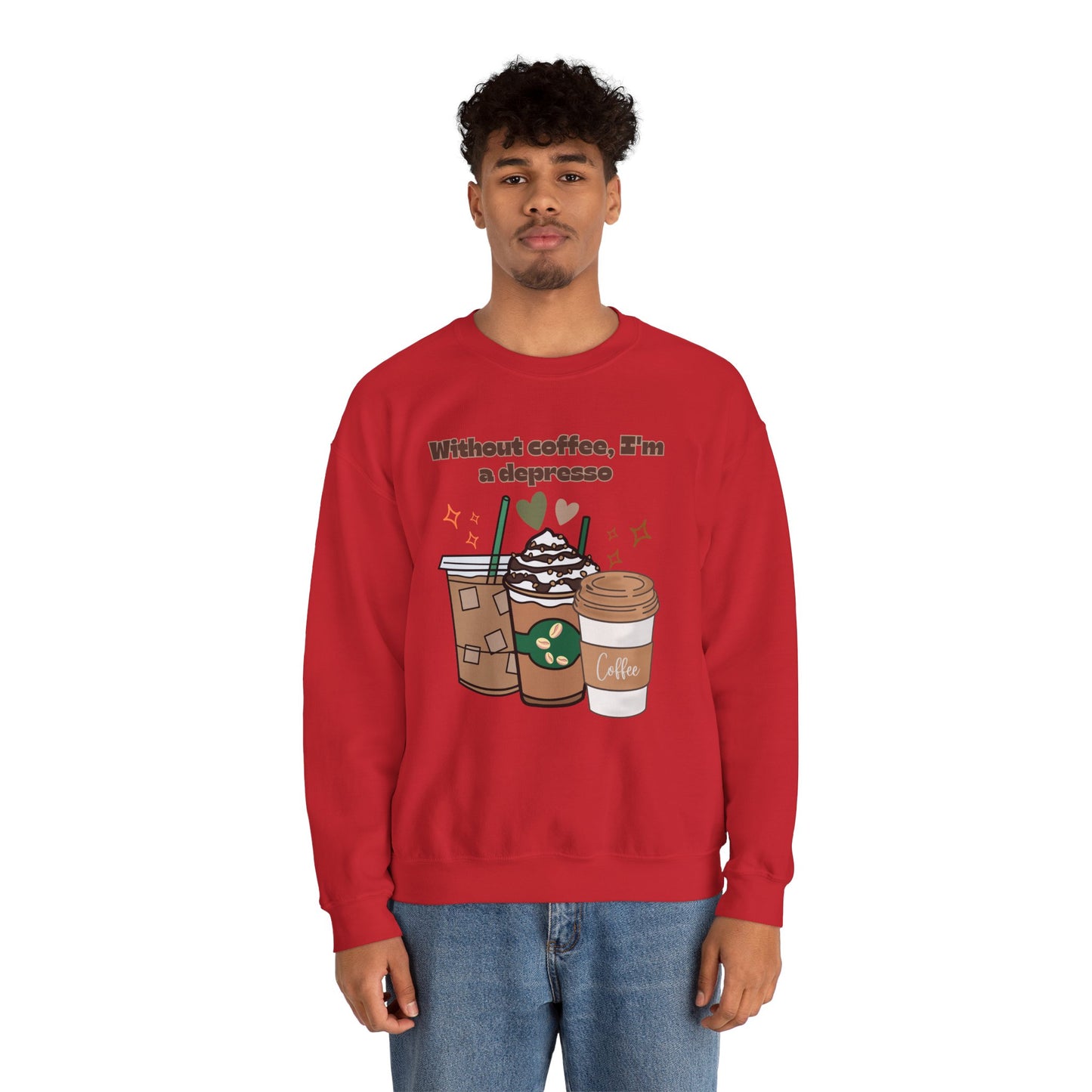 βπ Depresso Coffee Sweatshirt USA | Funny Unisex Coffee Sweater