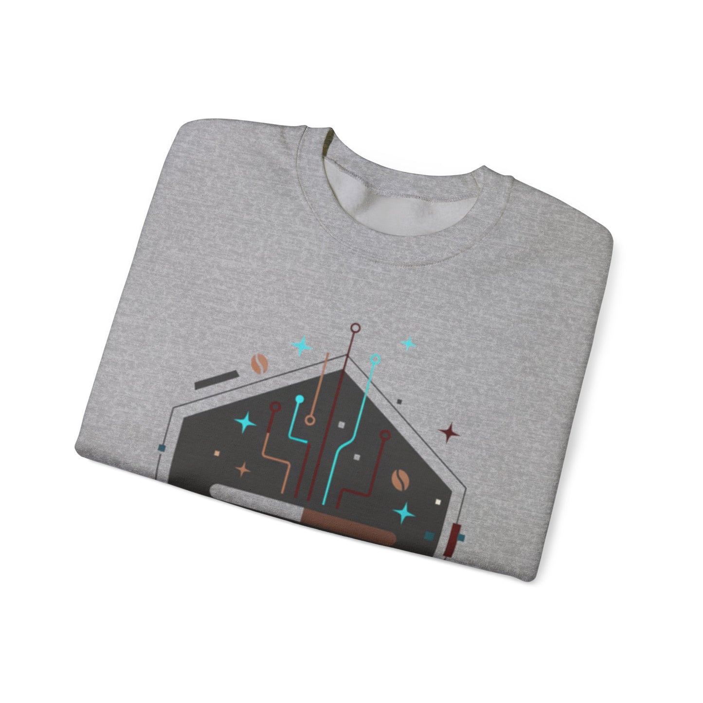 ⚡☕ Tech Coffee Circuit Sweatshirt USA | Eco-Friendly Unisex Coffee Sweater
